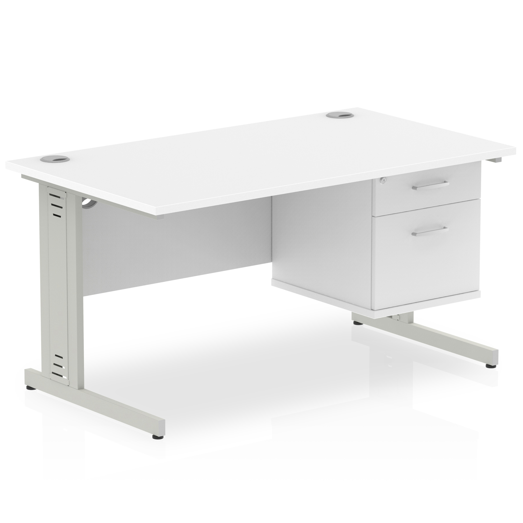 White / Silver Frame