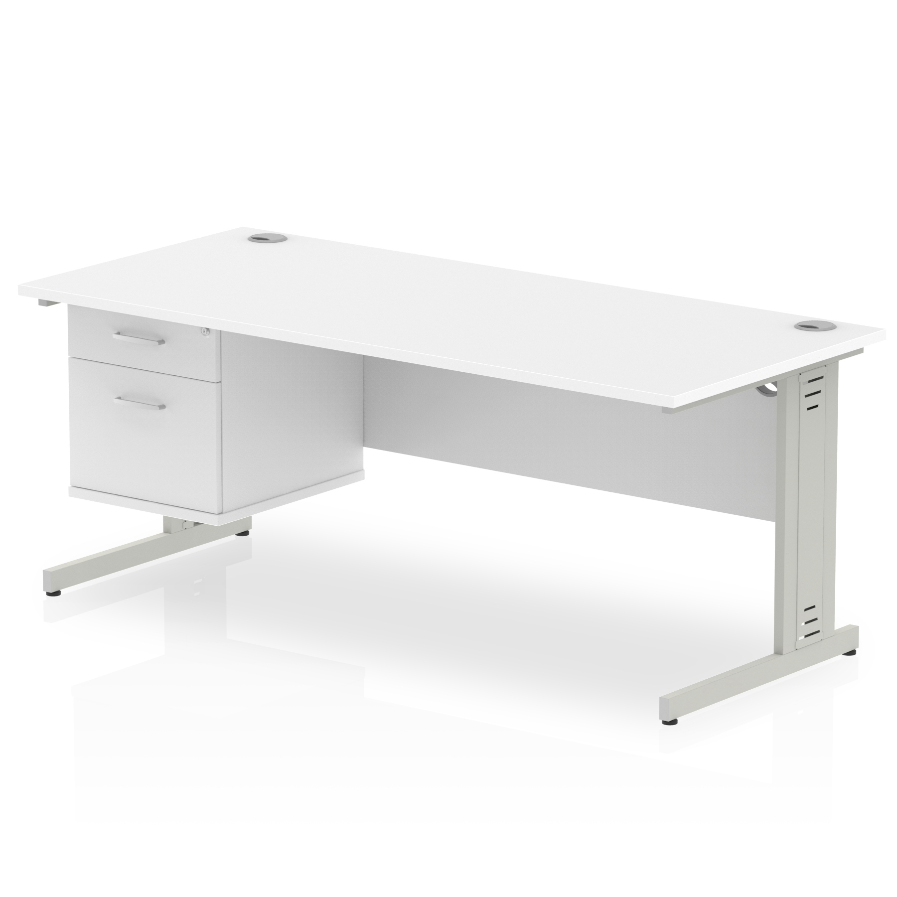 White / Silver Frame