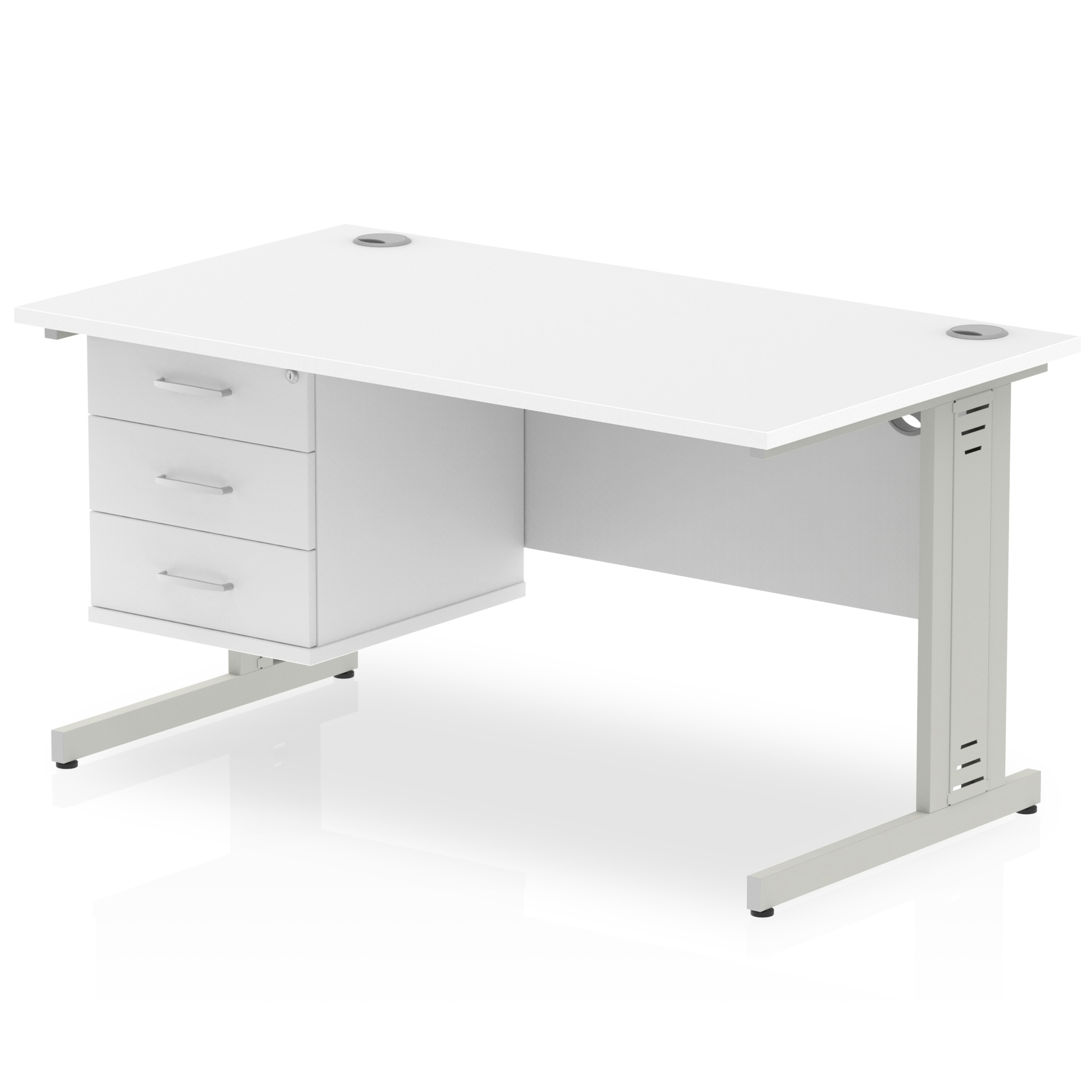 White / Silver Frame