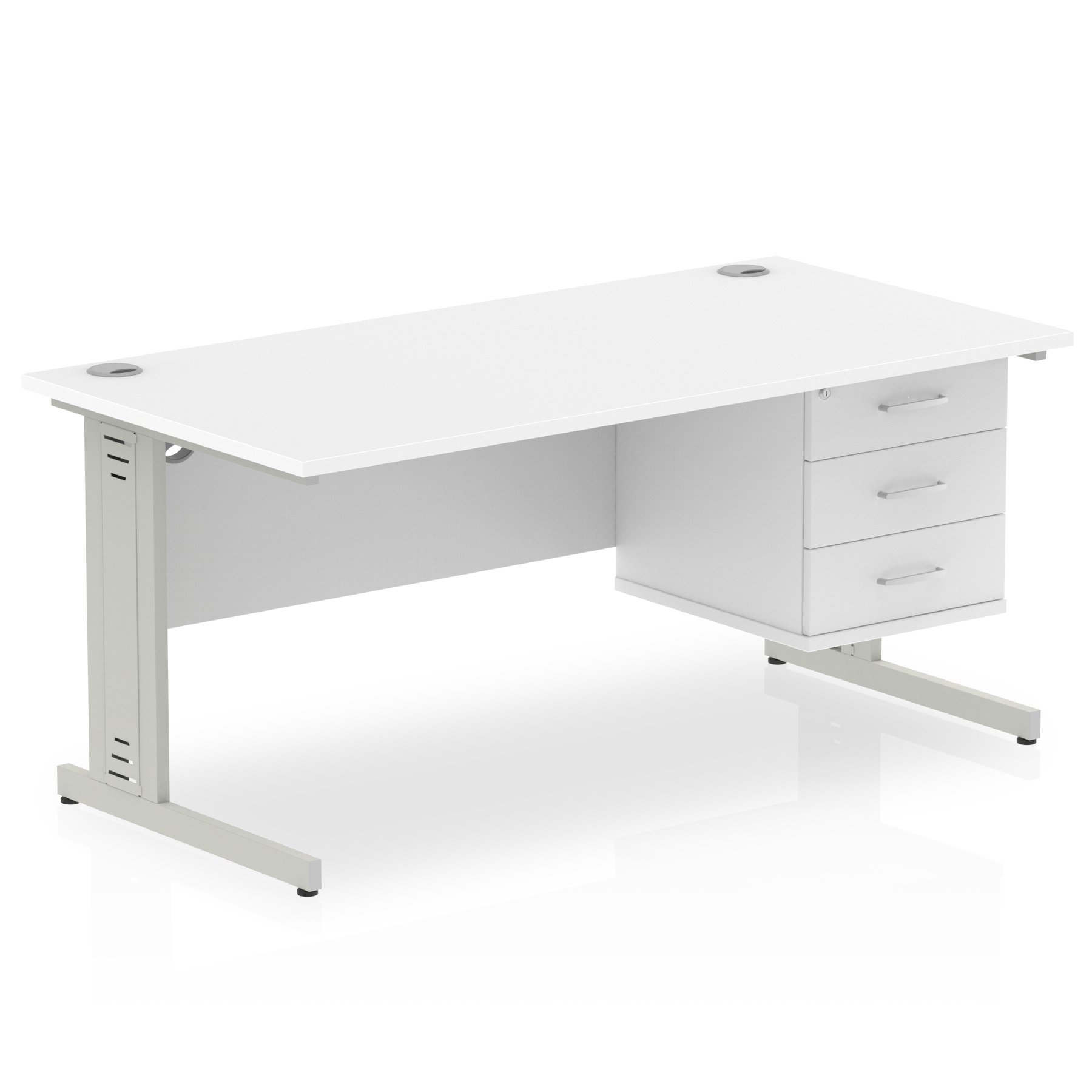 White / Silver Frame