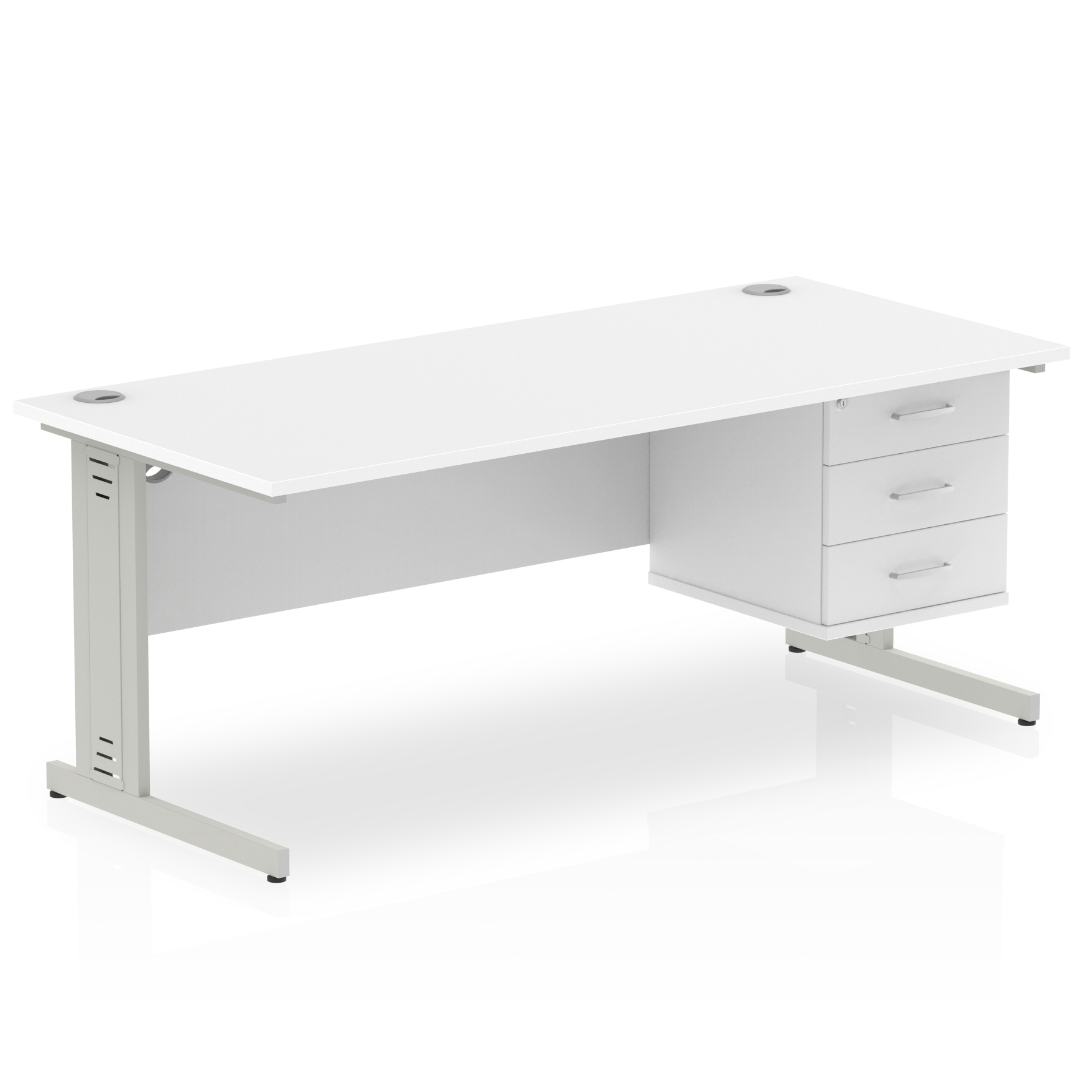 White / Silver Frame