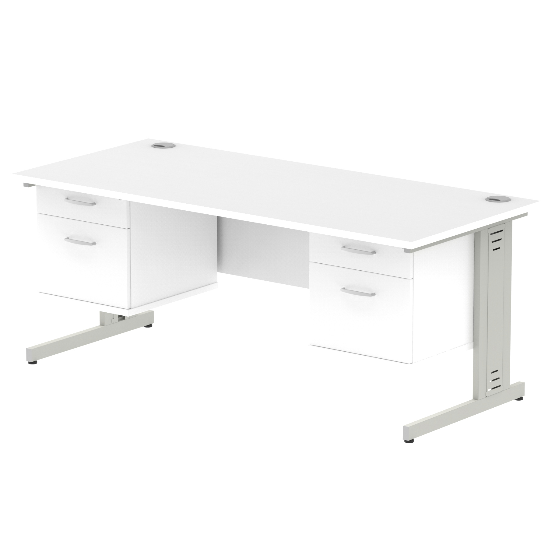 White / Silver Frame