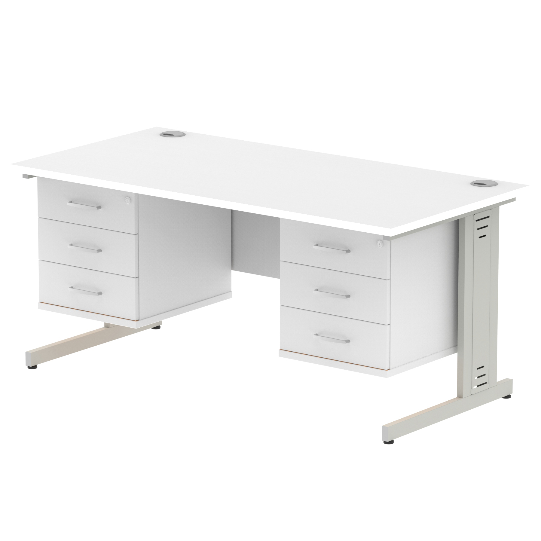 White / Silver Frame