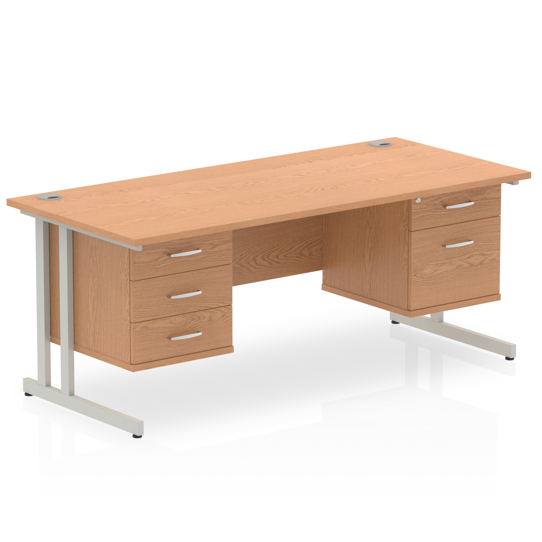 Oak / Silver Frame