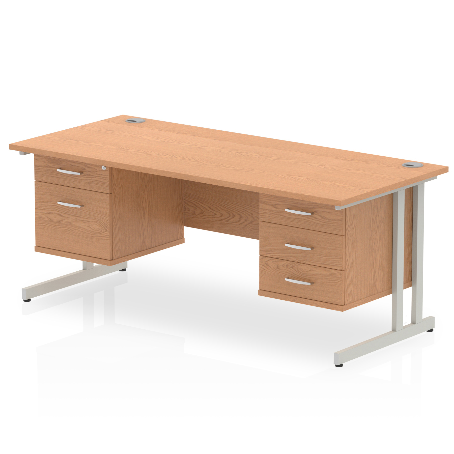 Oak / Silver Frame