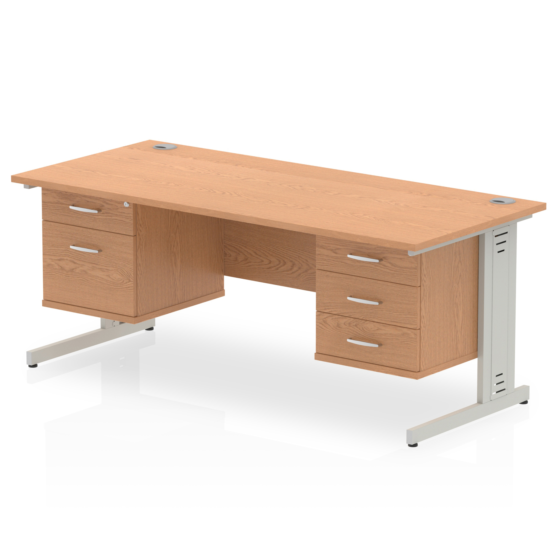 Oak / Silver Frame