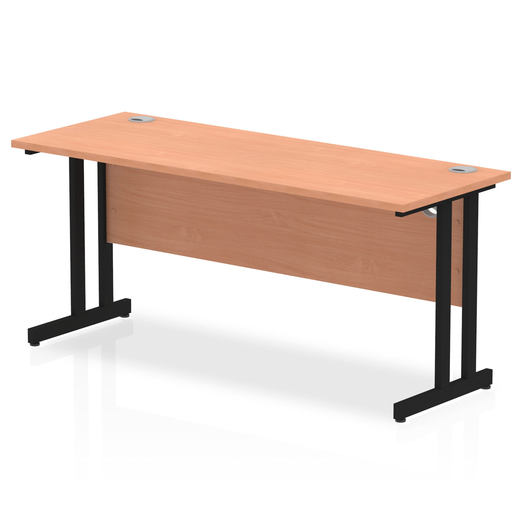 Impulse 1600mm Slimline Desk Cantilever Leg — Beech / Black Frame