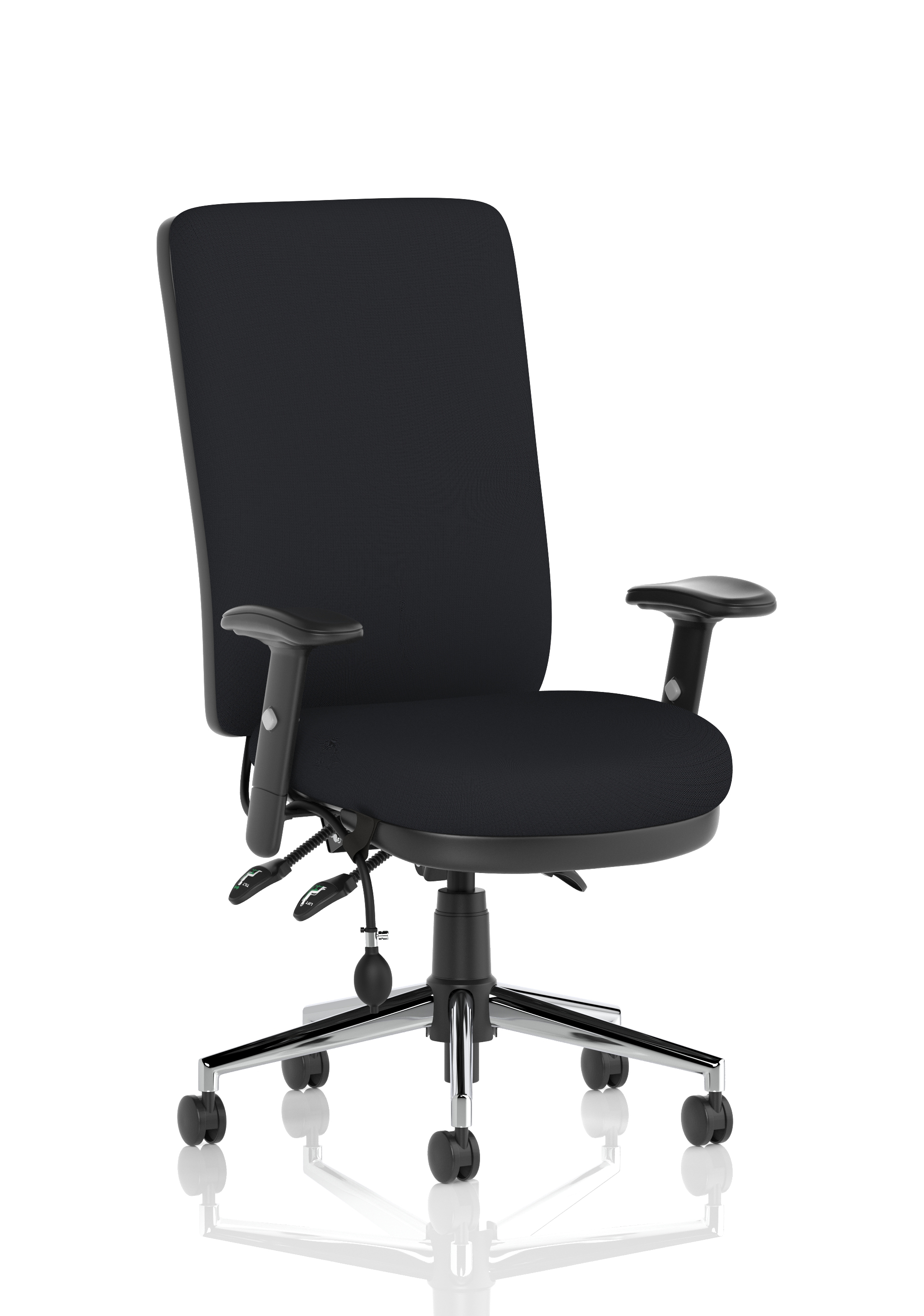 Chiro High Back Task Operator Office Chair — Black & Chrome