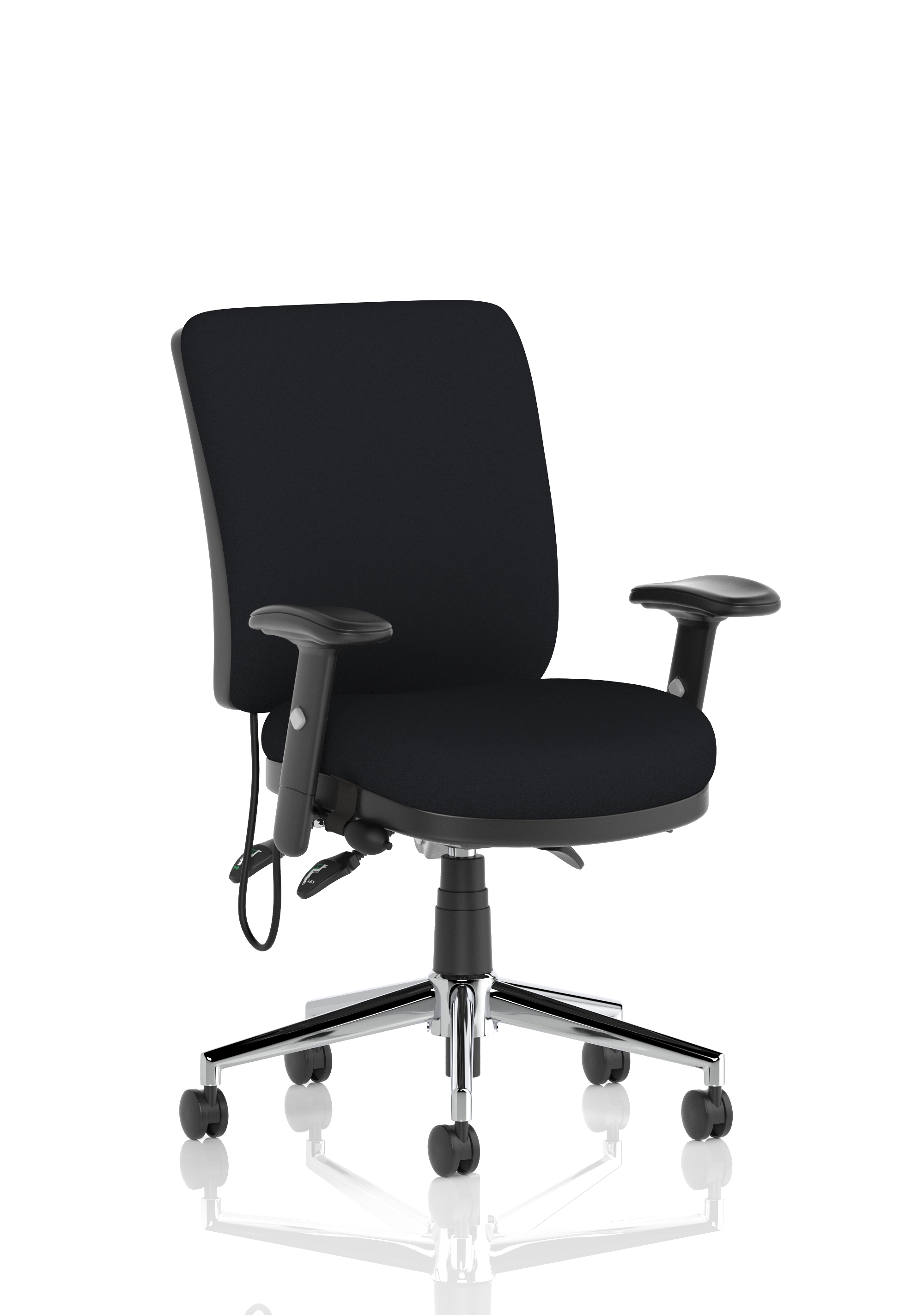 Chiro Medium Back Task Operator Office Chair — Black & Chrome