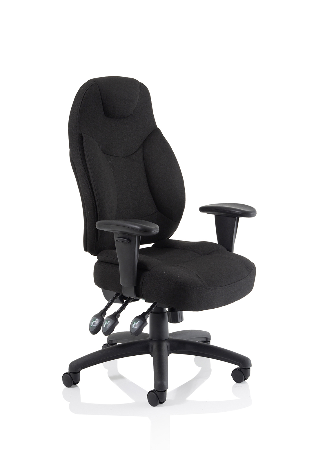 Galaxy Medium Back Task Operator Office Chair with Adjustable Arms — Black