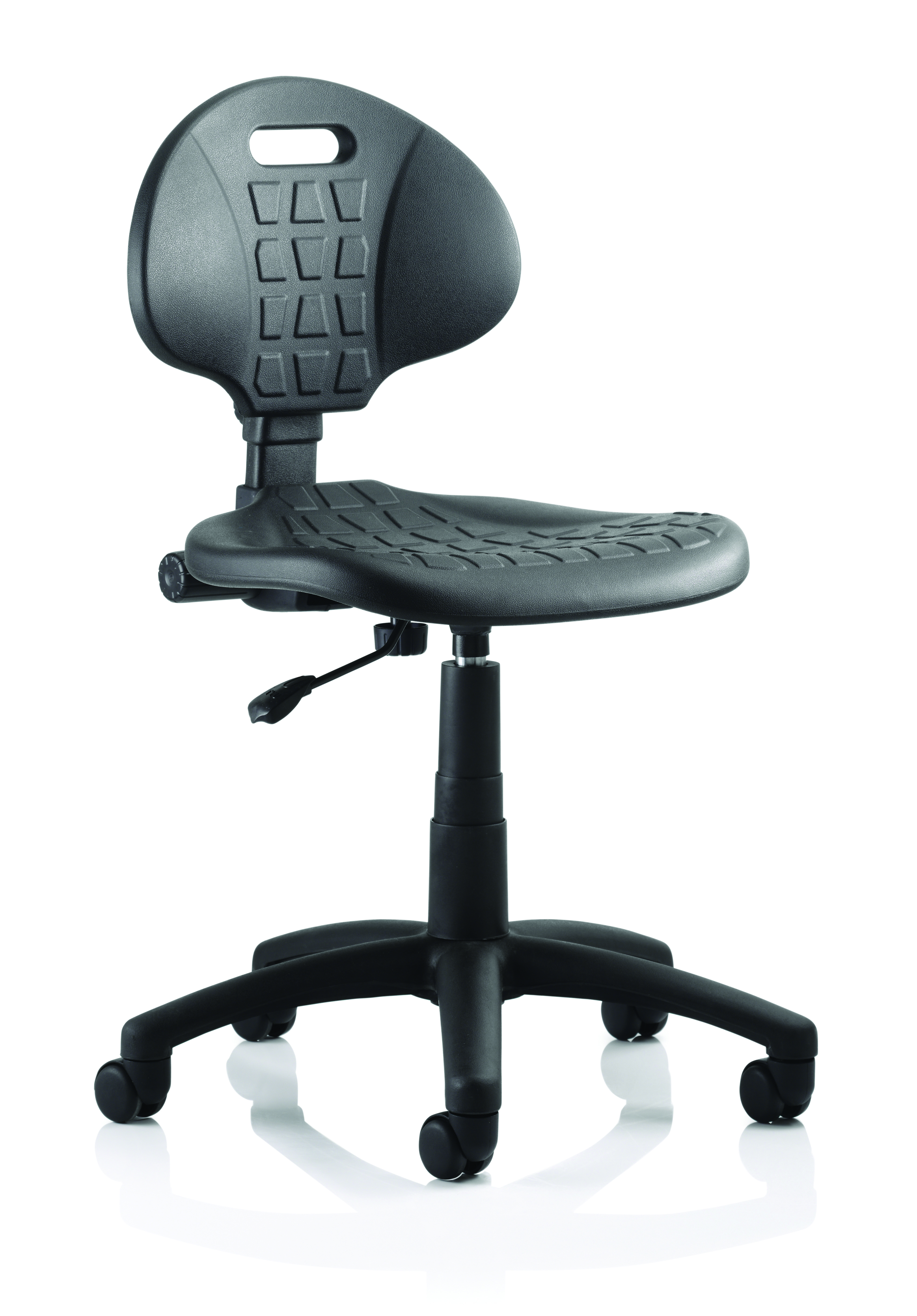 Malaga Polyurethane Medium Back Task Operator Office Chair — Black
