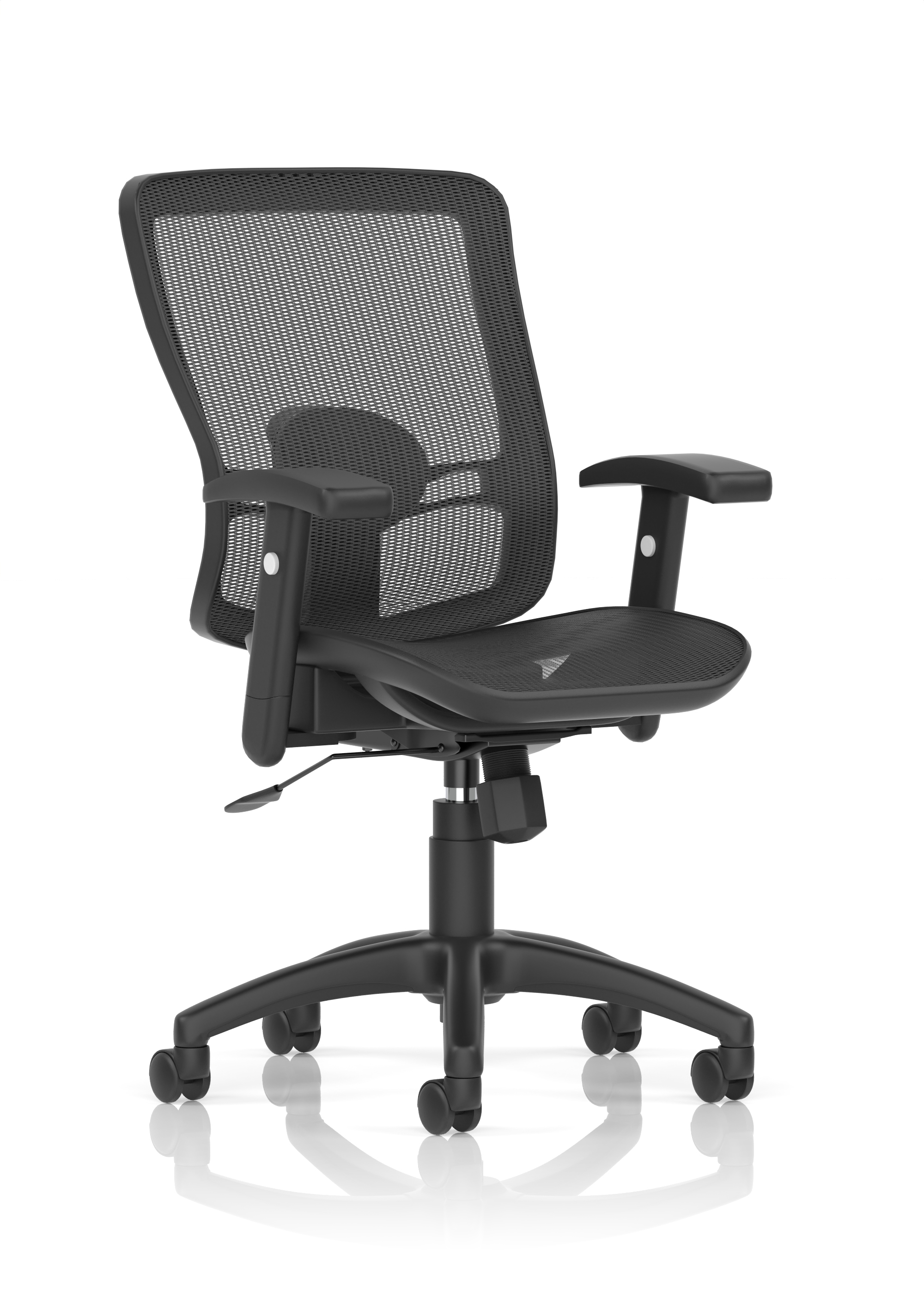 Palma Medium Mesh Back Task Operator Office Chair with Arms — Black