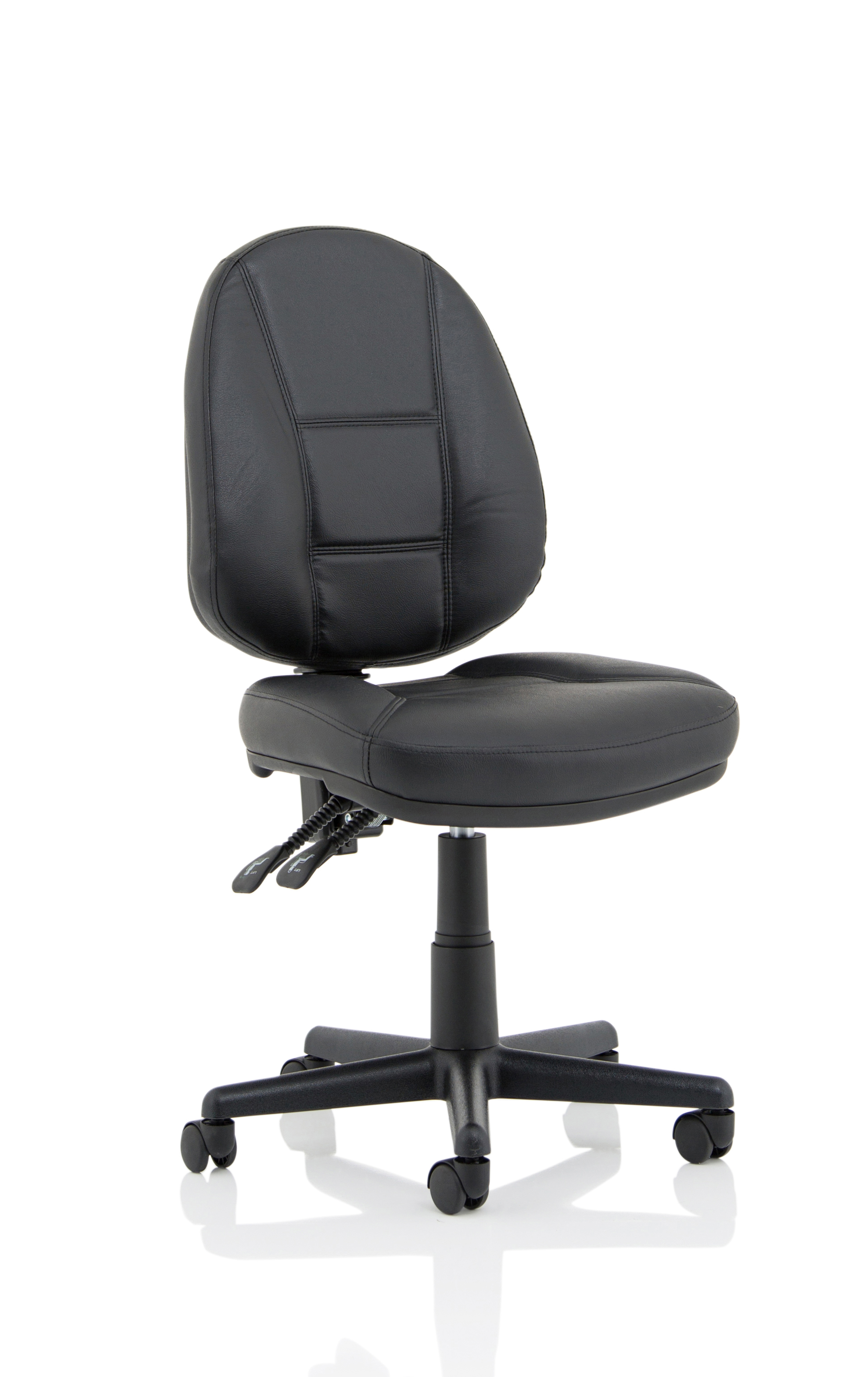 Jackson Medium Back Black Leather Task Operator Office Chair — Black
