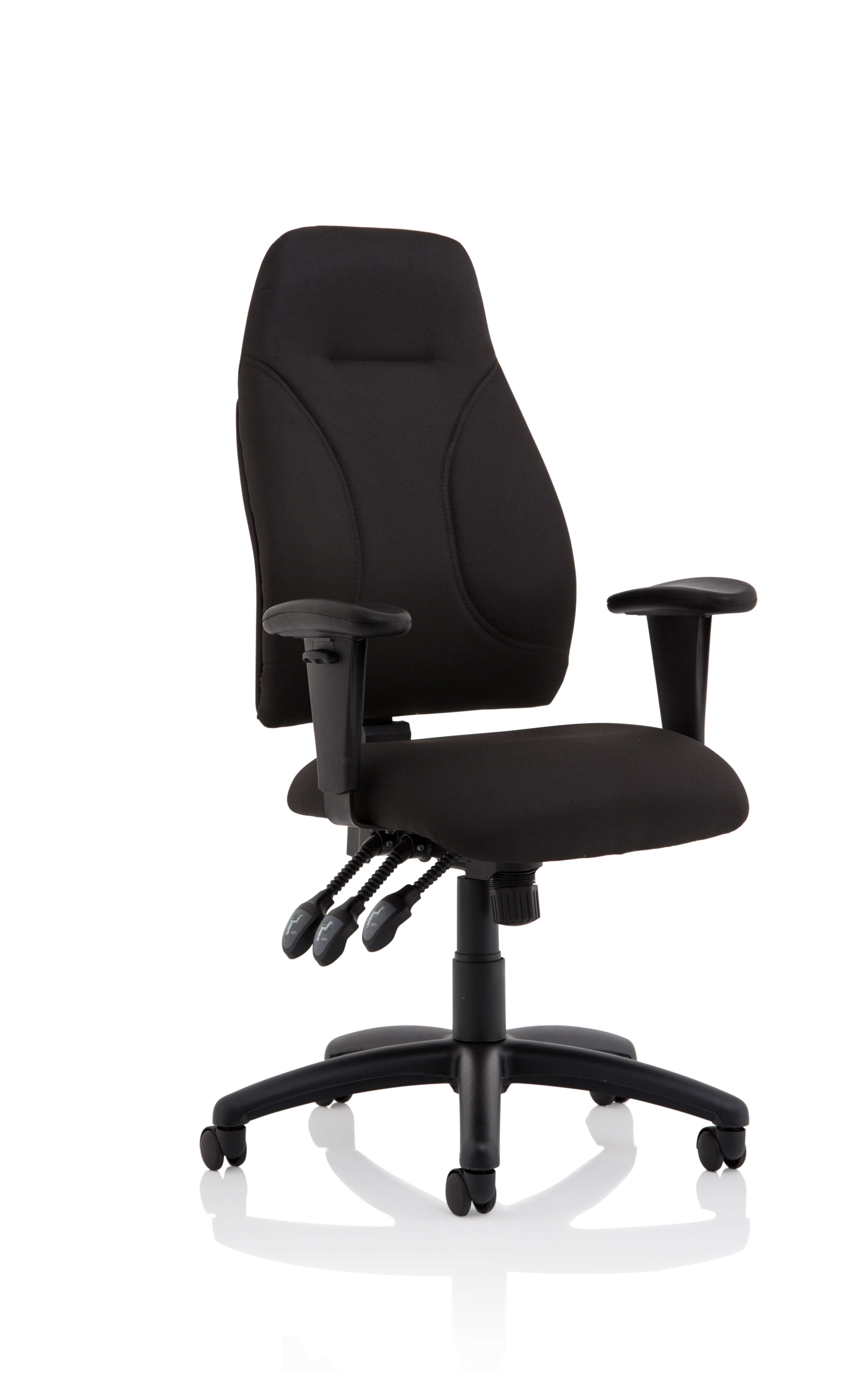 Esme High Back Task Operator Chair with Arms — Black