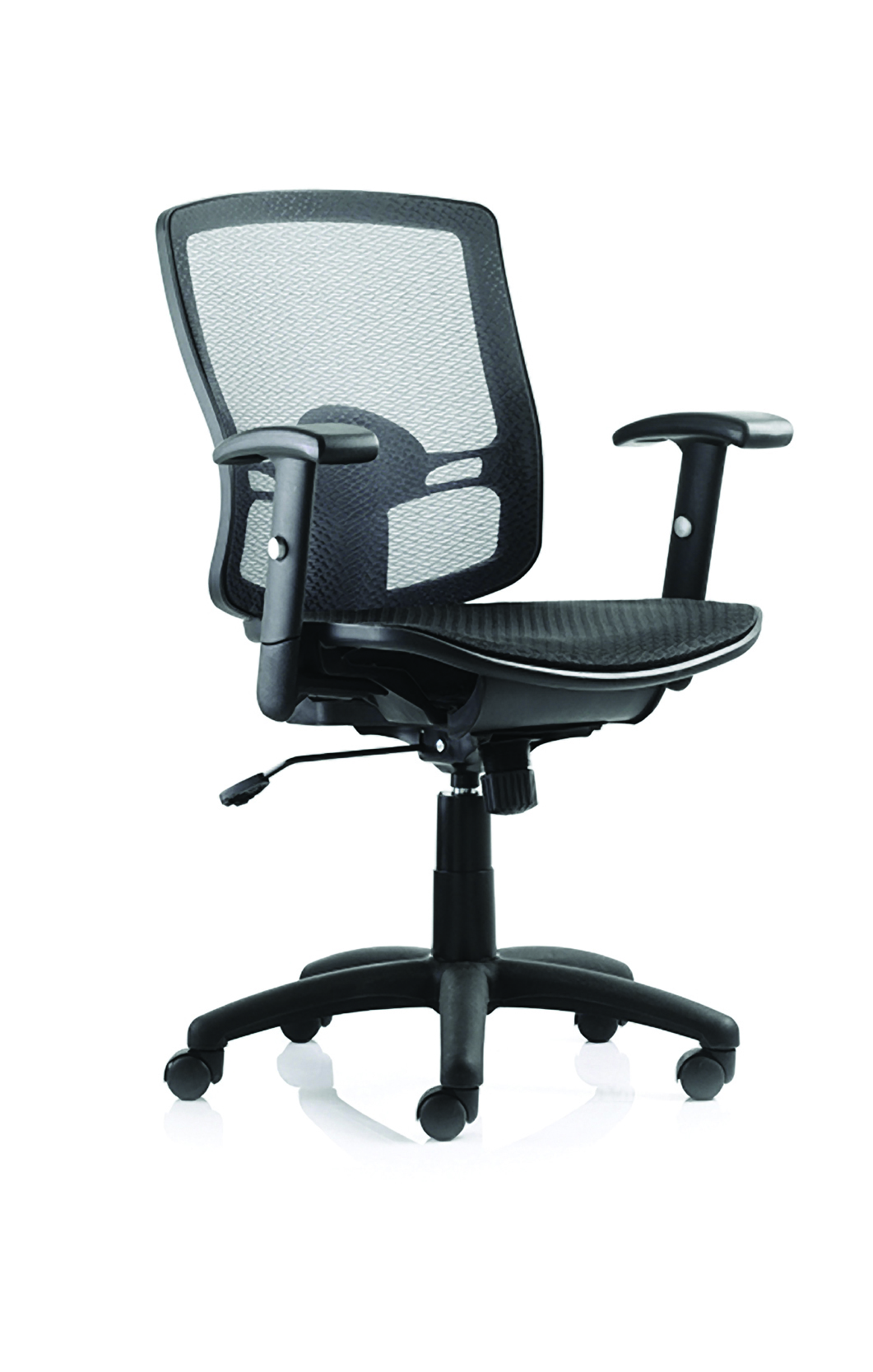 Portland All Mesh Task Operator Chair With Height Adjustable Arms — Black