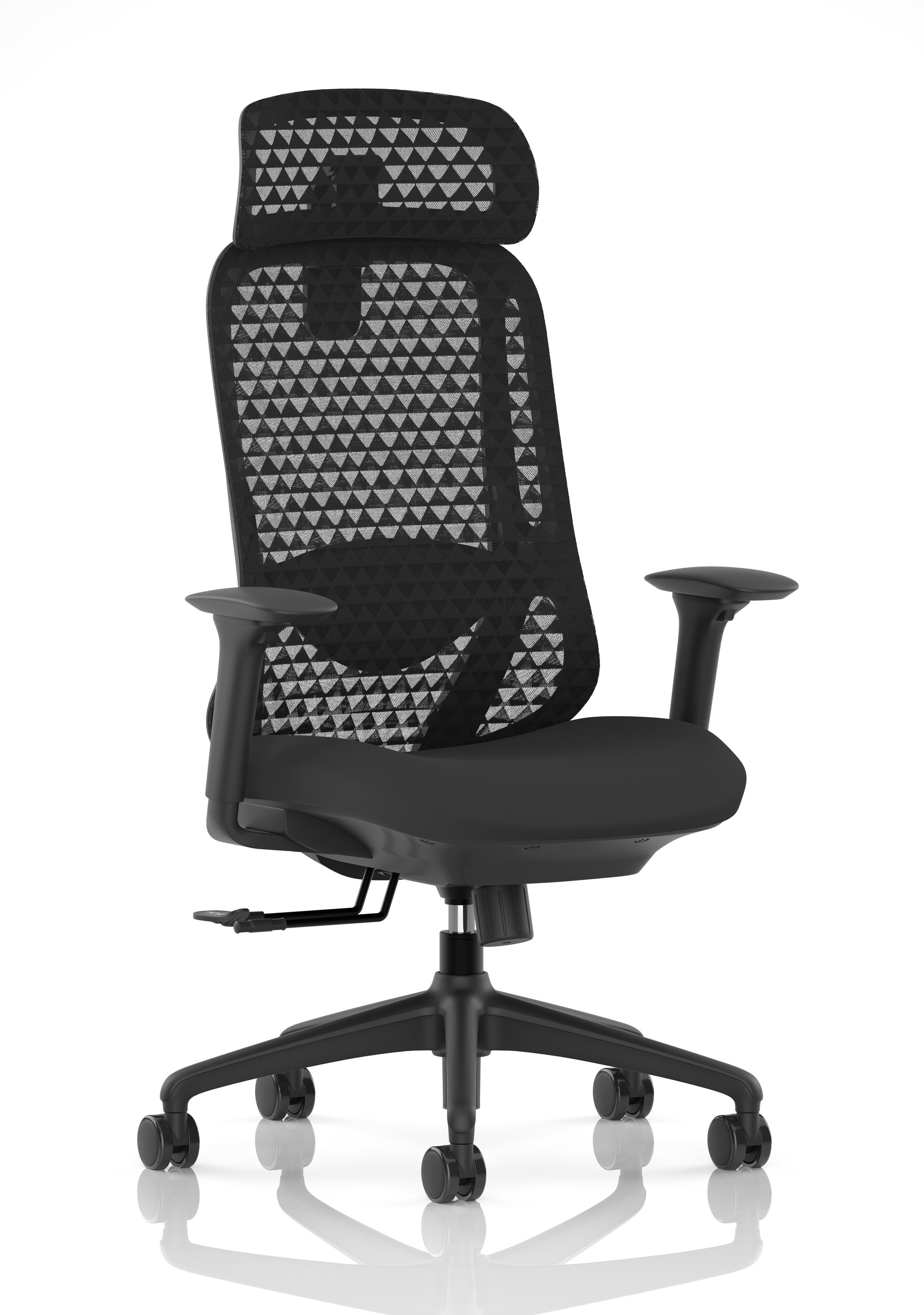 With Height Adjustable Arms with Headrest Black Seat