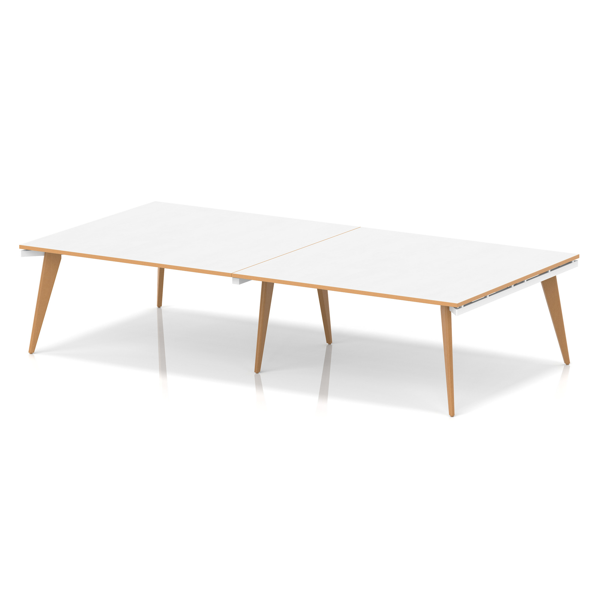 Oslo Rectangular Boardroom Table — White & Natural Wood