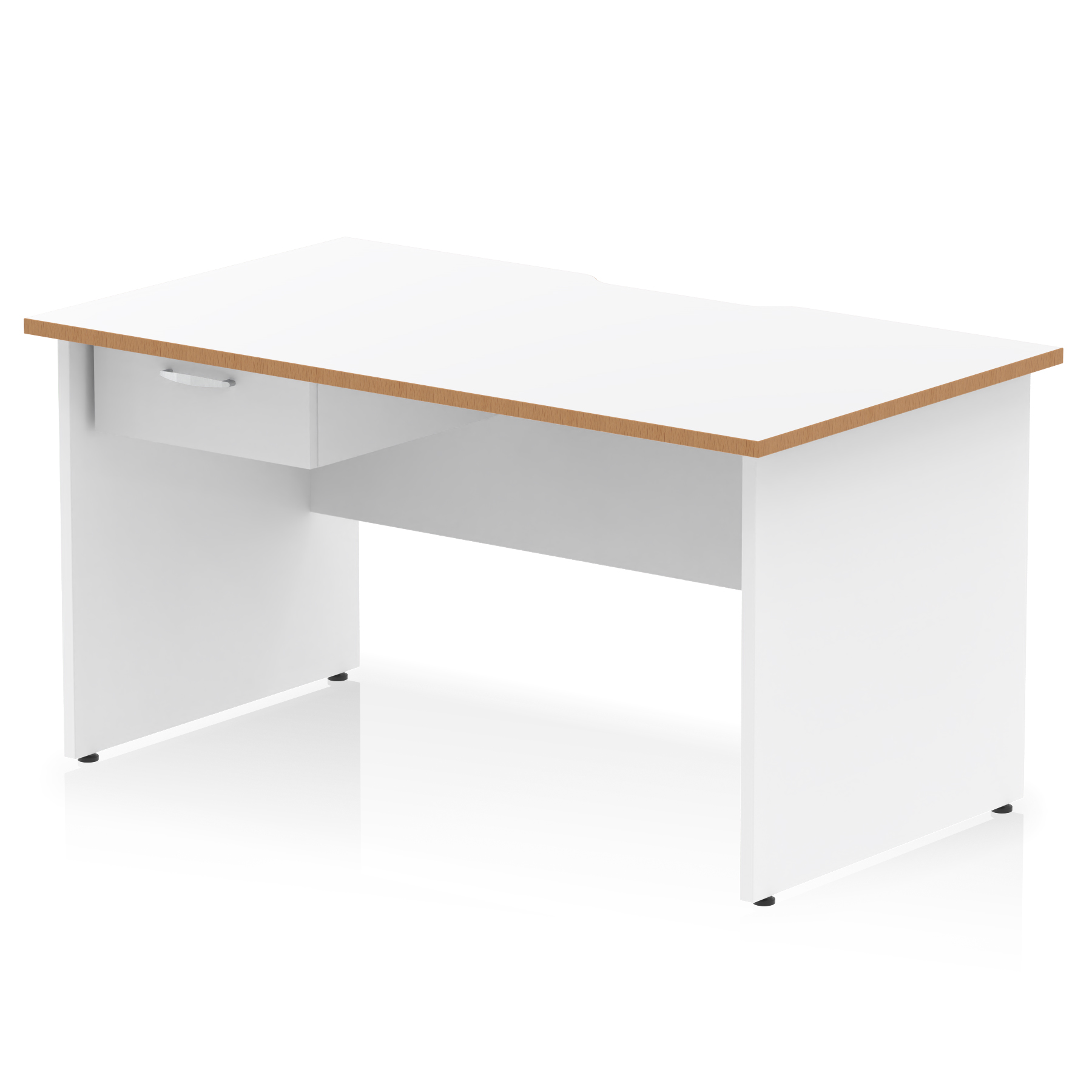 White & Natural Wood / White Panel Frame