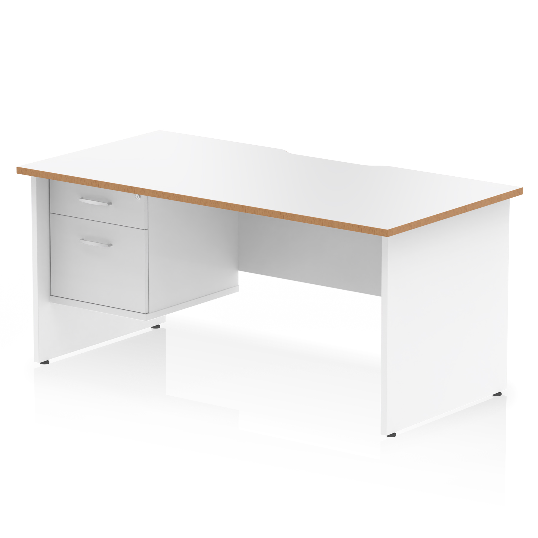 White & Natural Wood / White Panel Frame