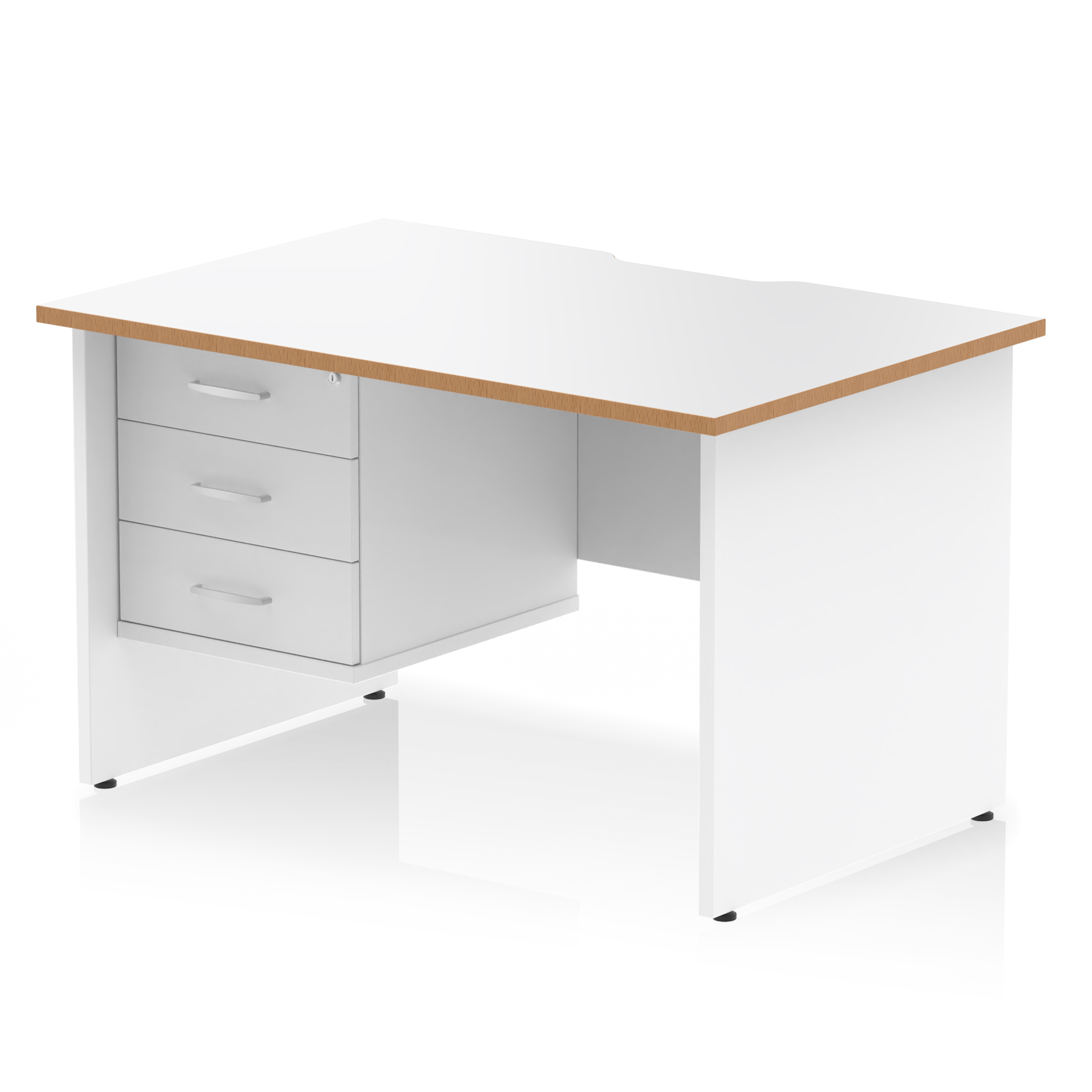 White & Natural Wood / White Panel Frame