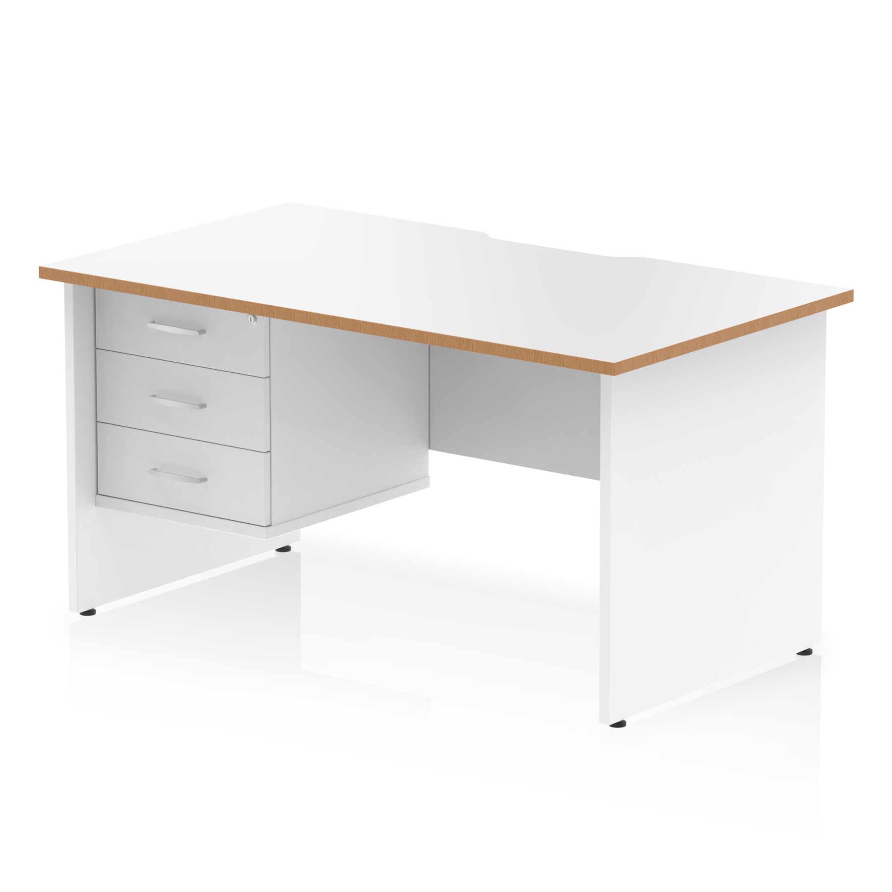 White & Natural Wood / White Panel Frame