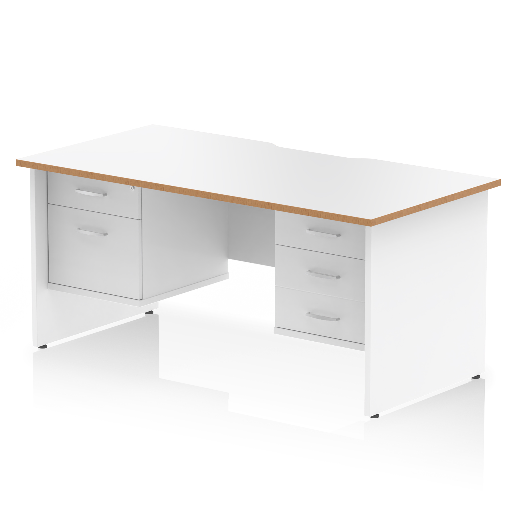 White & Natural Wood / White Panel Frame