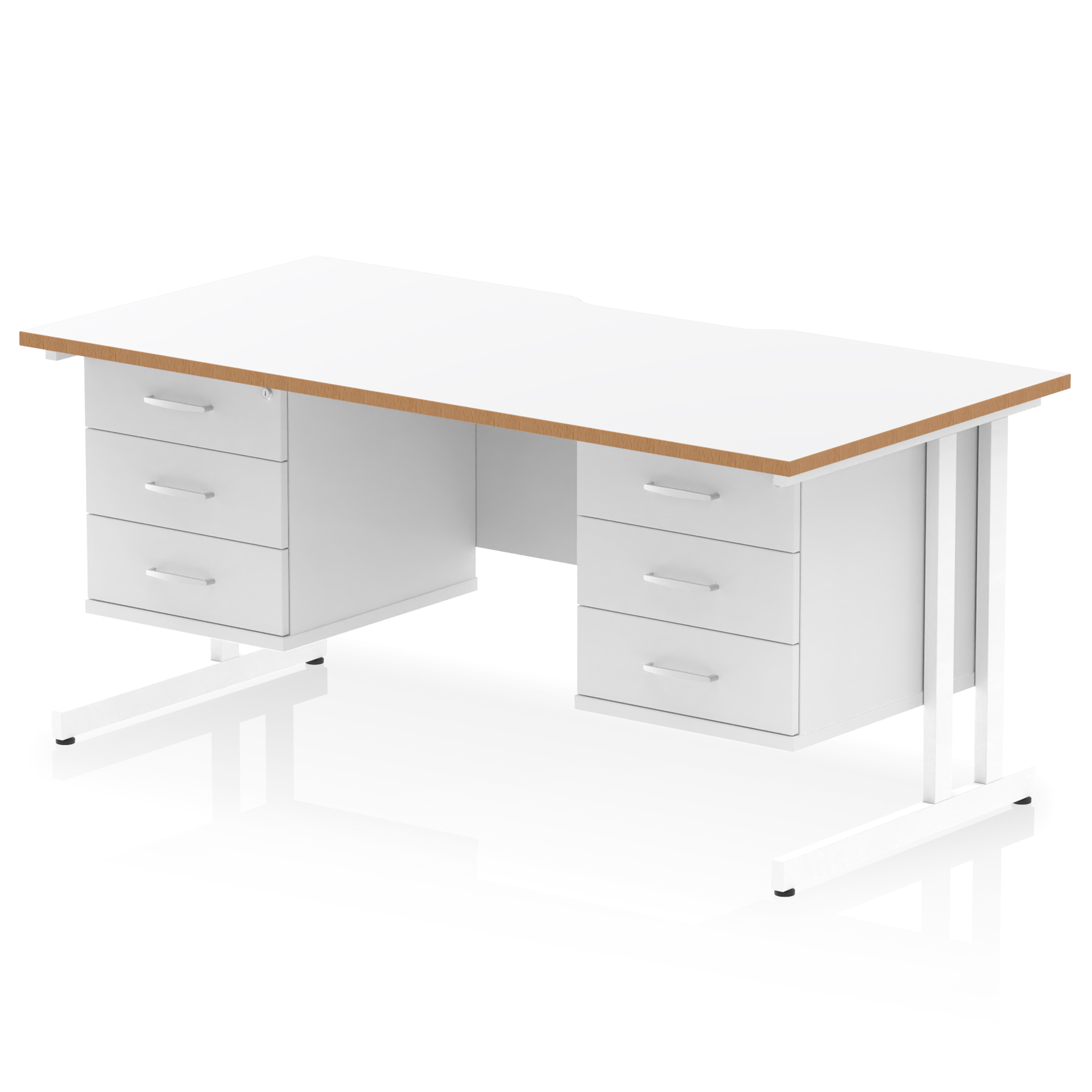White & Natural Wood