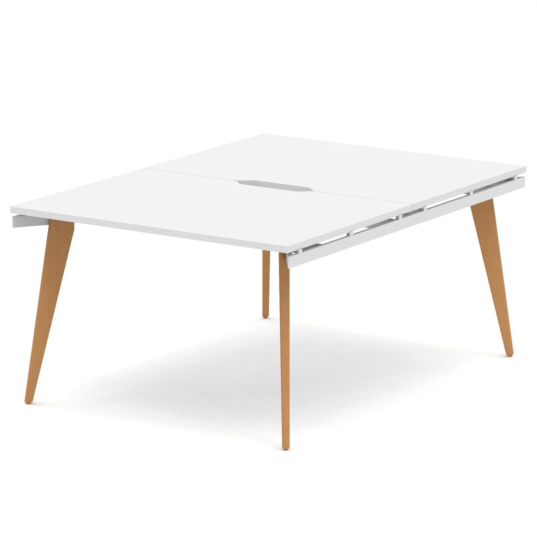 White / Natural Wood Frame