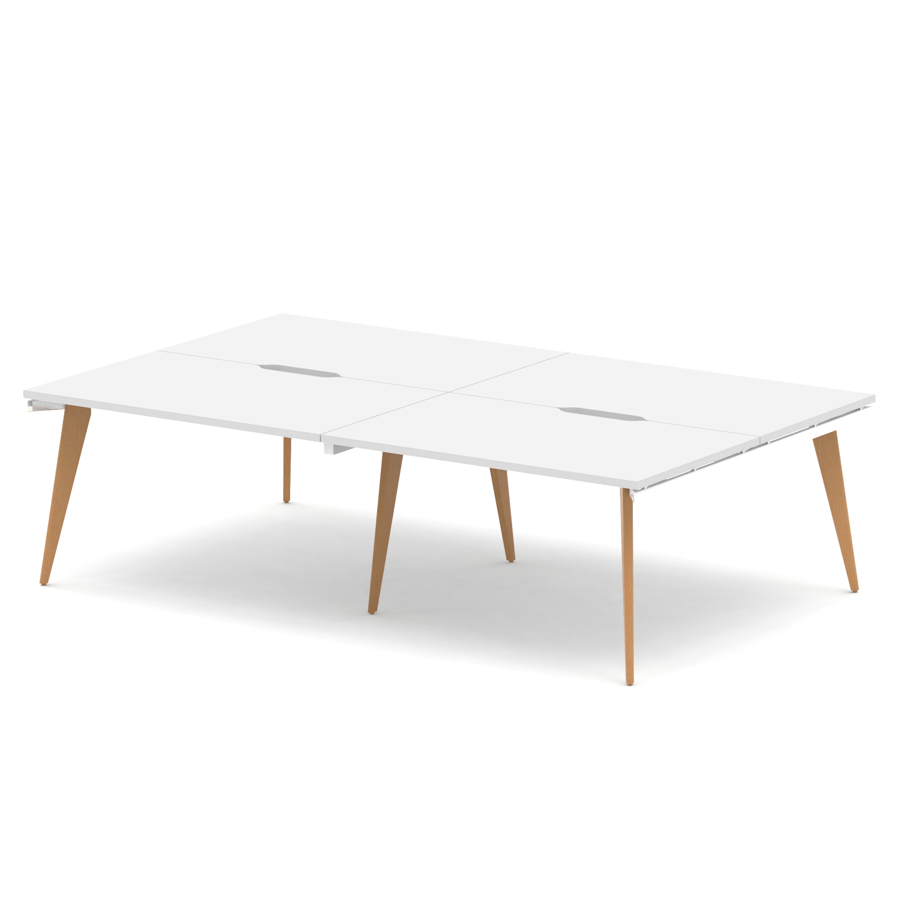 White / Natural Wood Frame