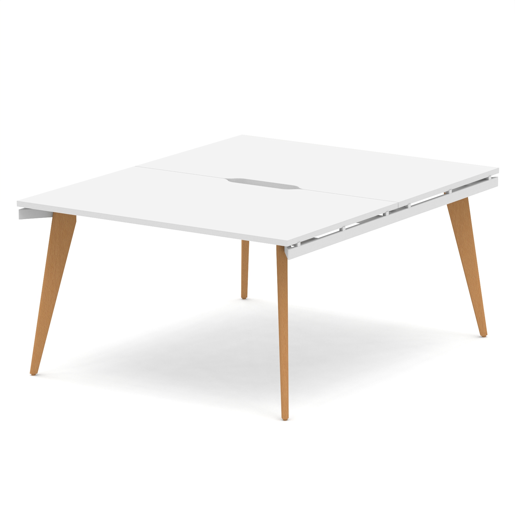 White / Natural Wood Frame