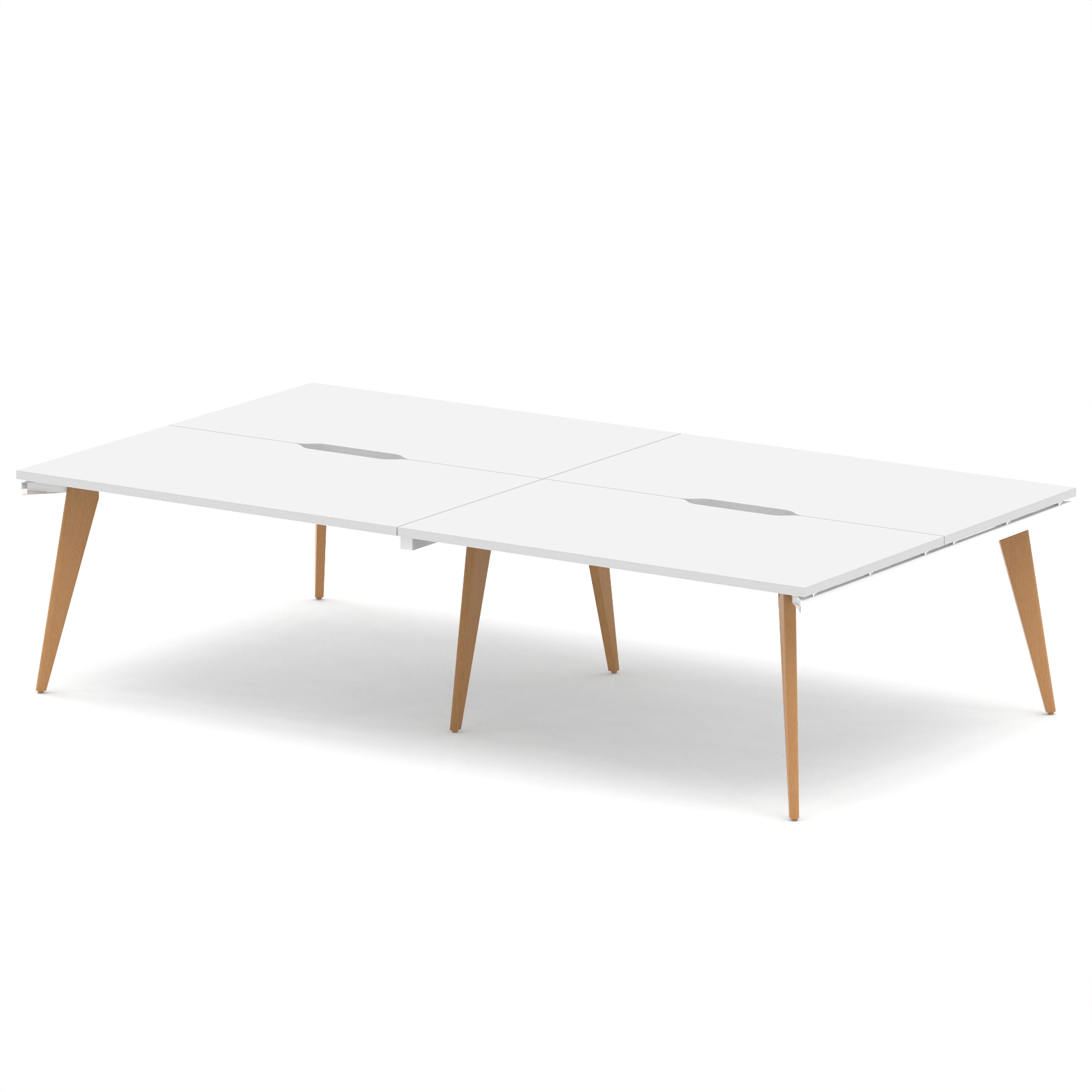 White / Natural Wood Frame