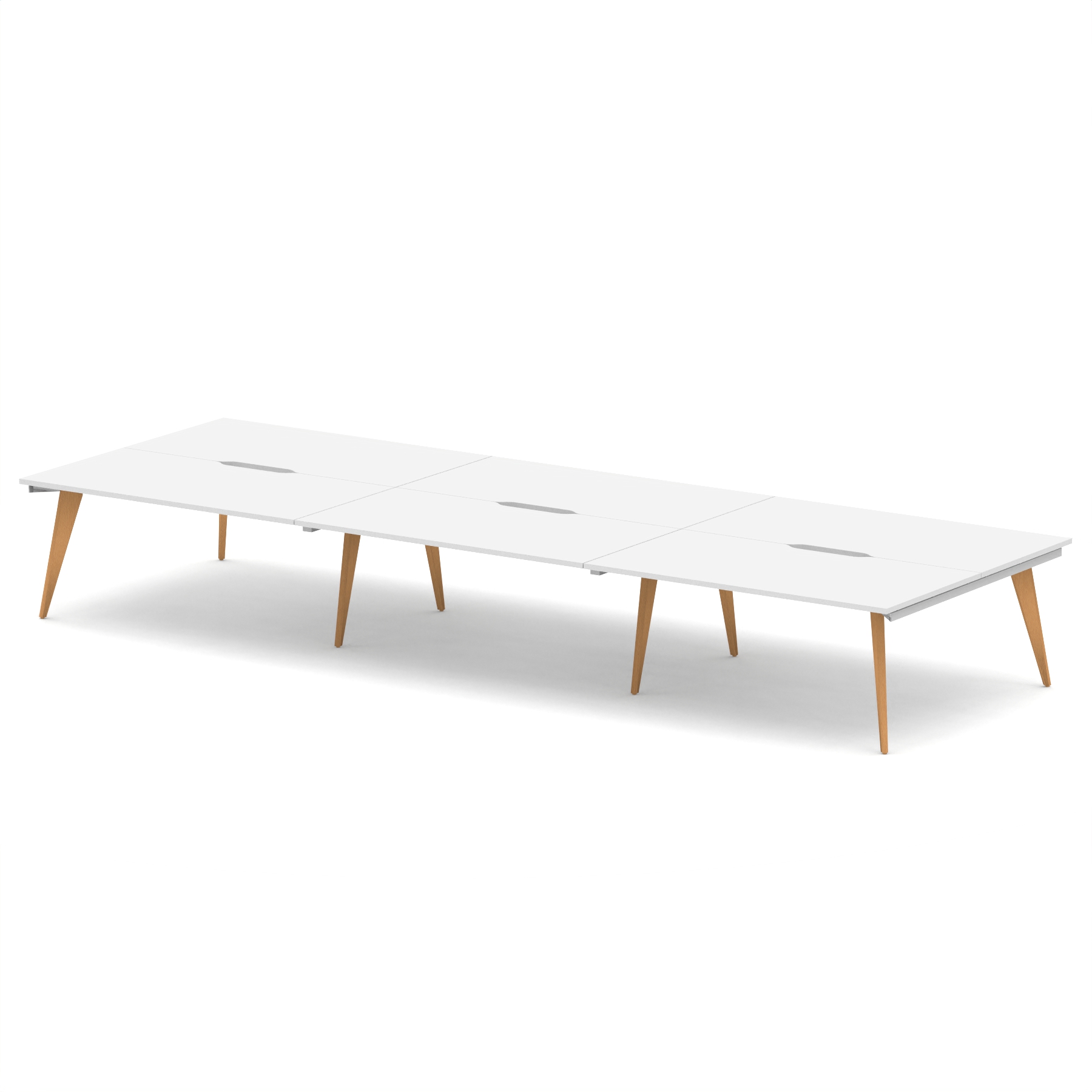 White / Natural Wood Frame