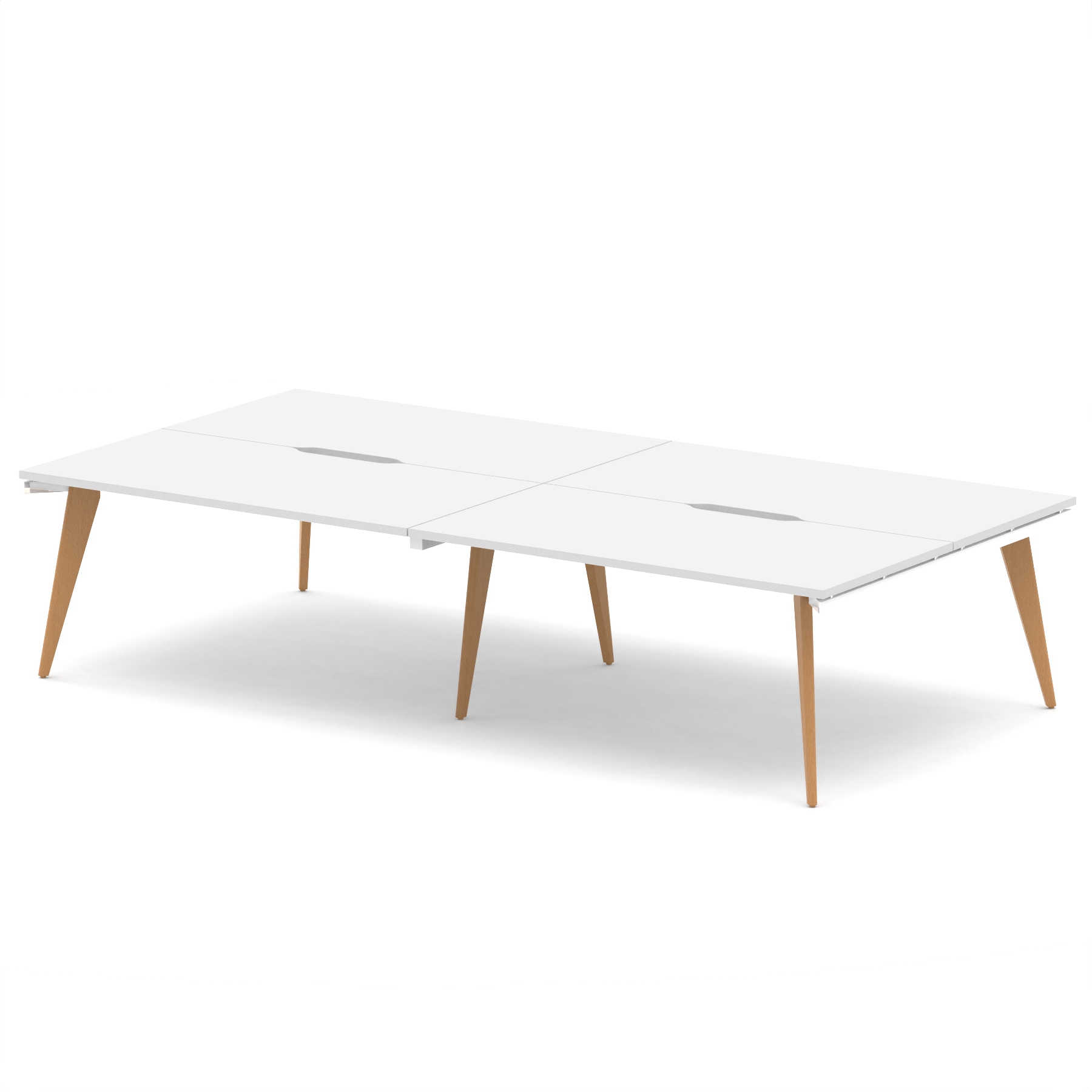 White / Natural Wood Frame