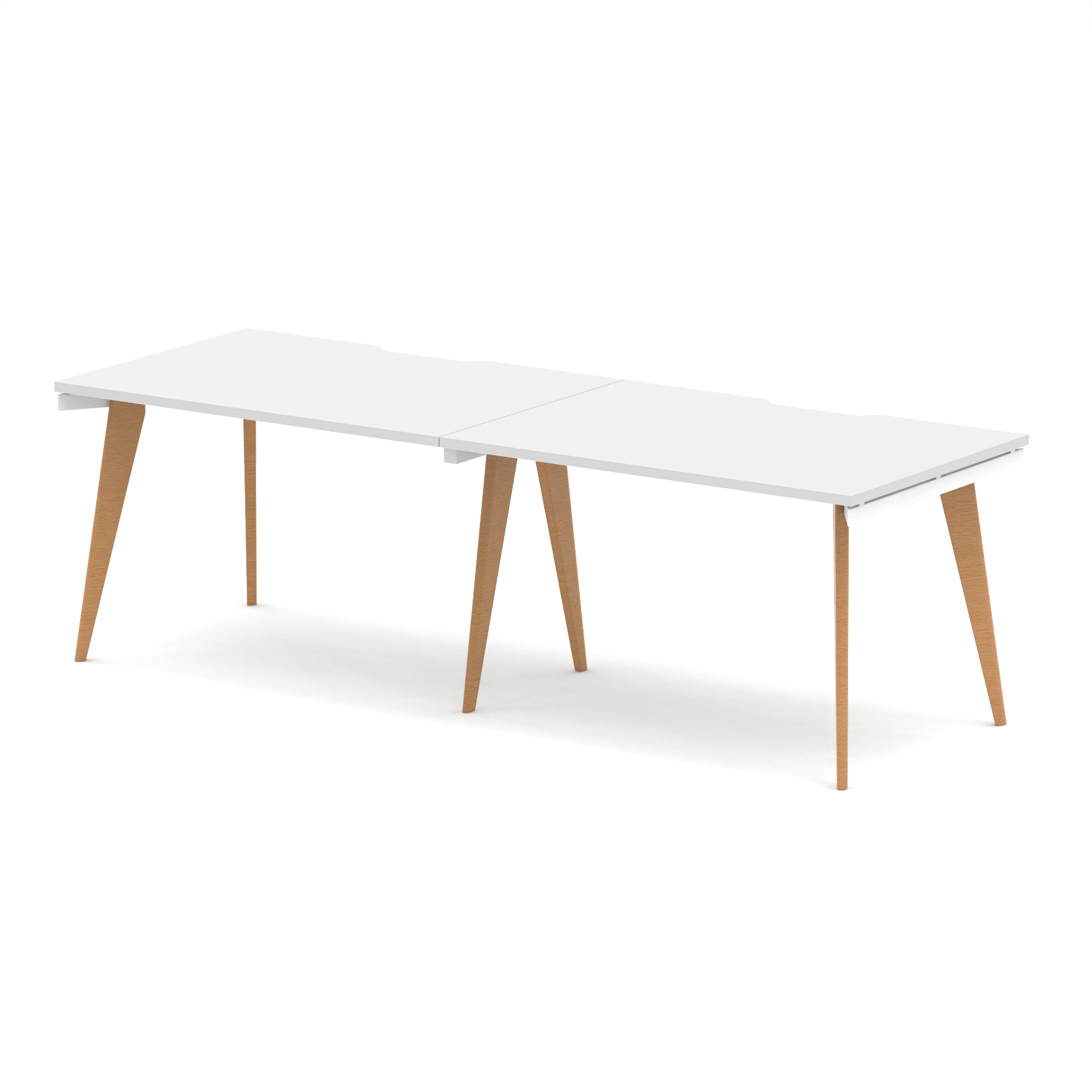 White / Natural Wood Frame