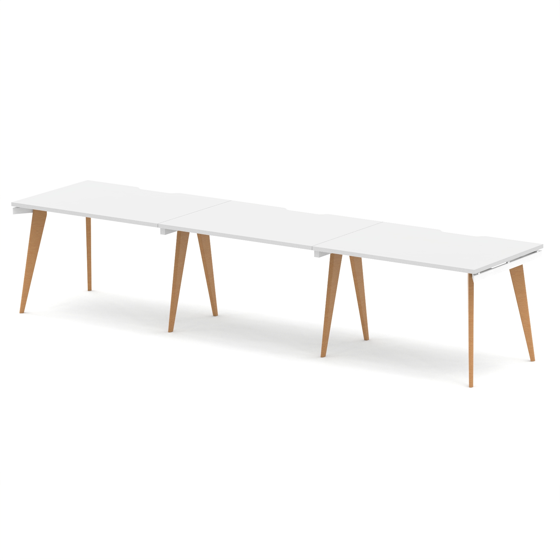 White / Natural Wood Frame