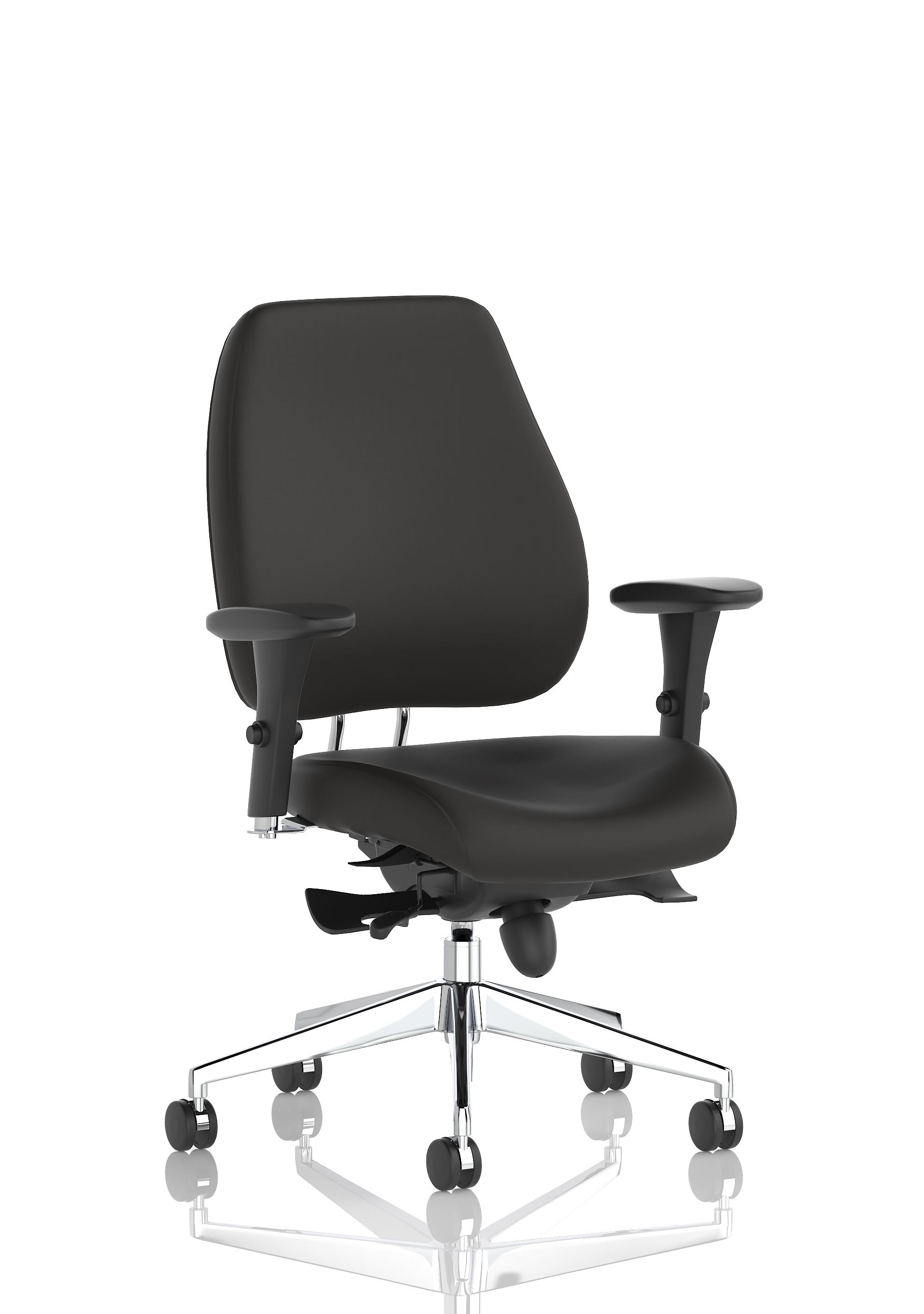 Chiro Plus High Back Ergonomic Posture Chair with Arms — Black & Chrome