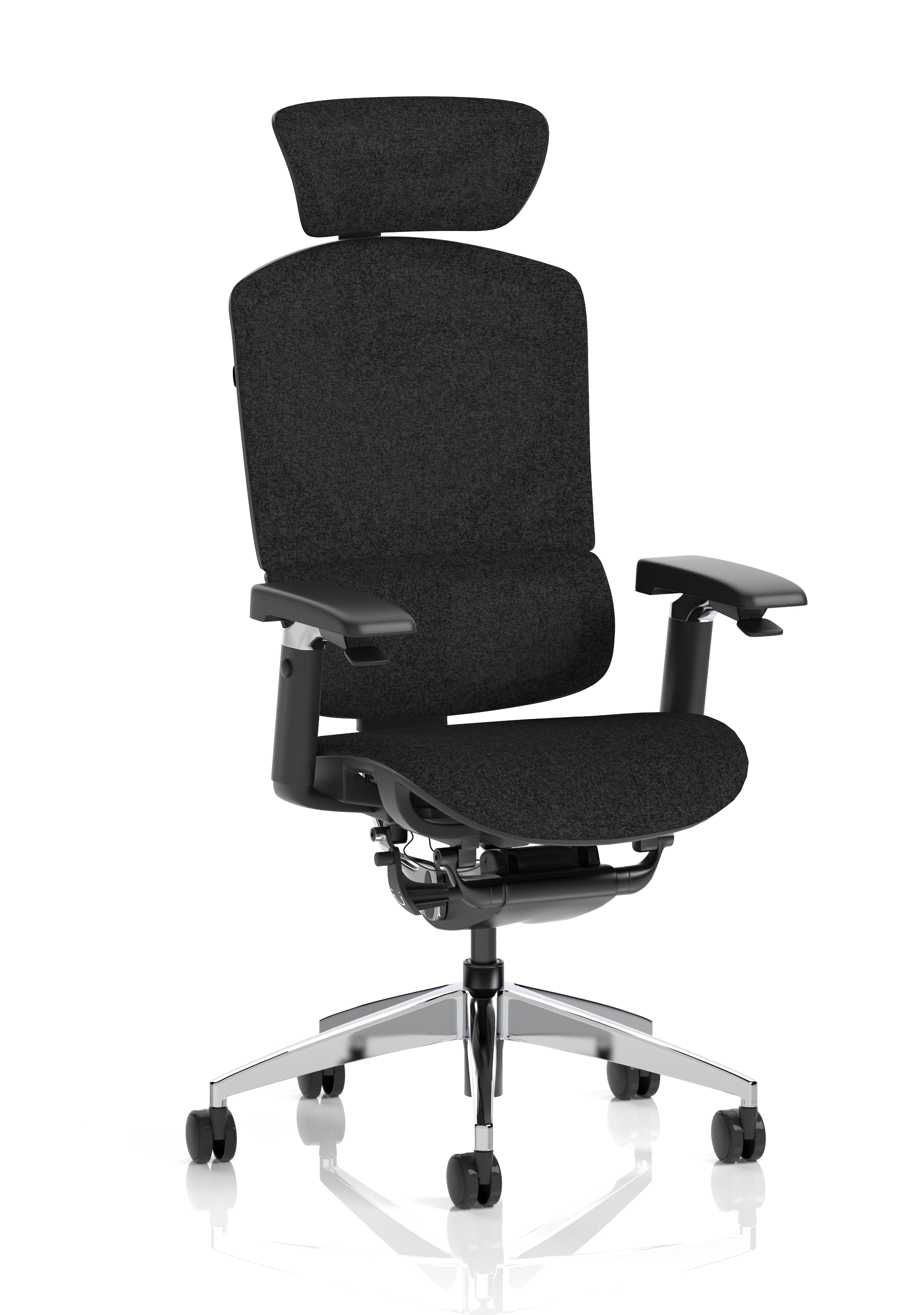 Ergo Click Plus High Back Ergonomic Posture Office Chair with Arms and Headrest — Black & Chrome