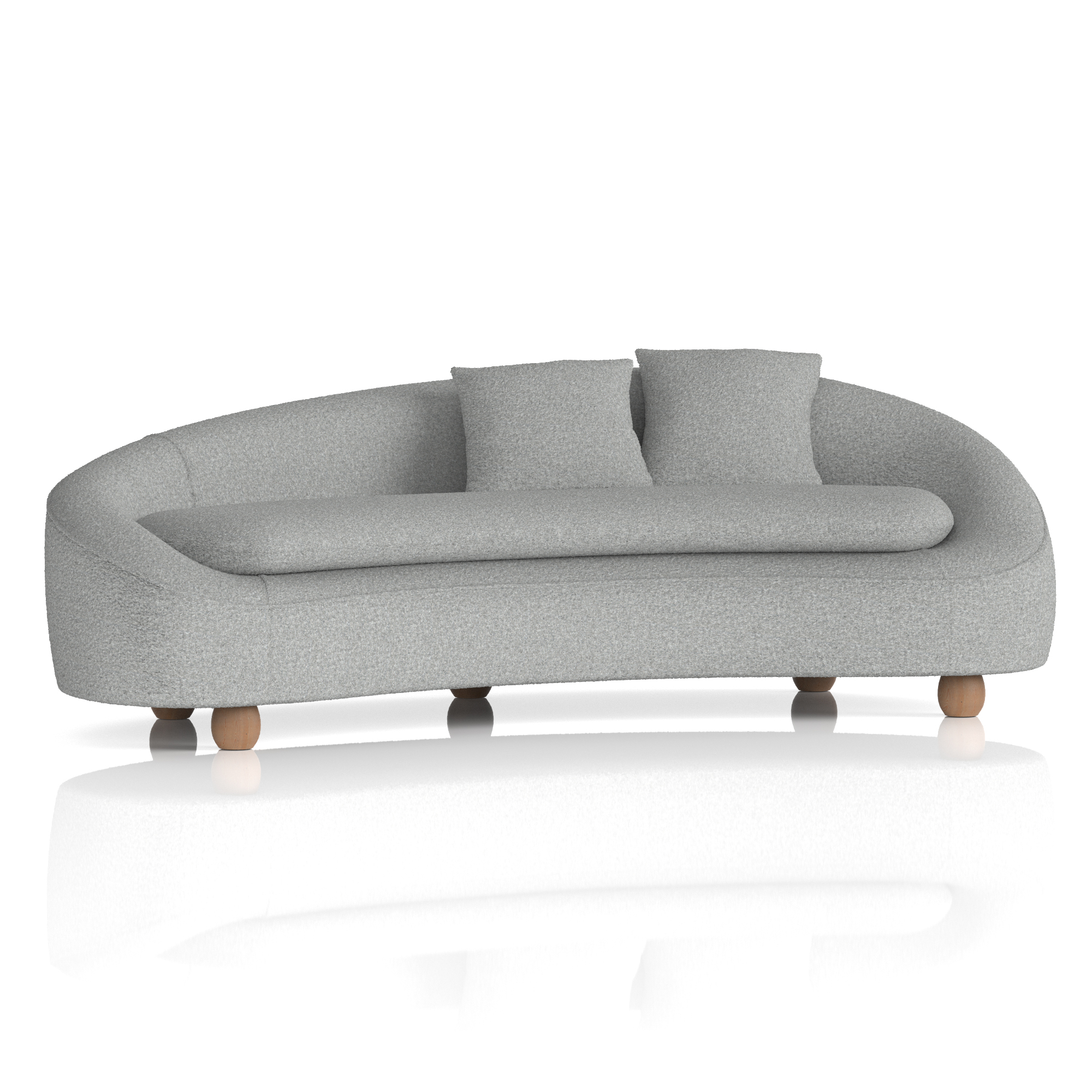 Mimi 3 Seater Curved Sofa — Fabric