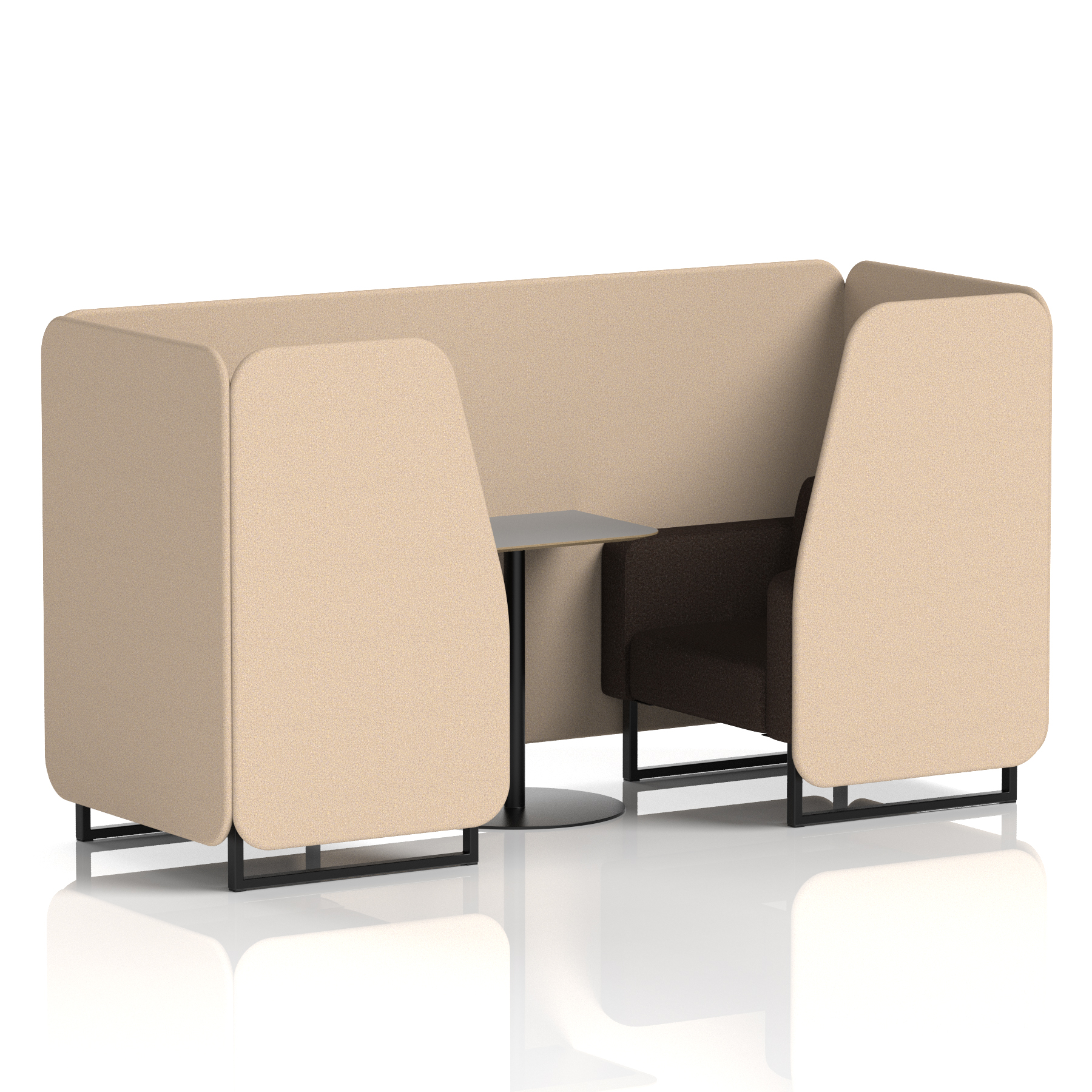 Brixworth Booth With Grey Table In Two Tone — Affix & Wed & Grey / Black Frame