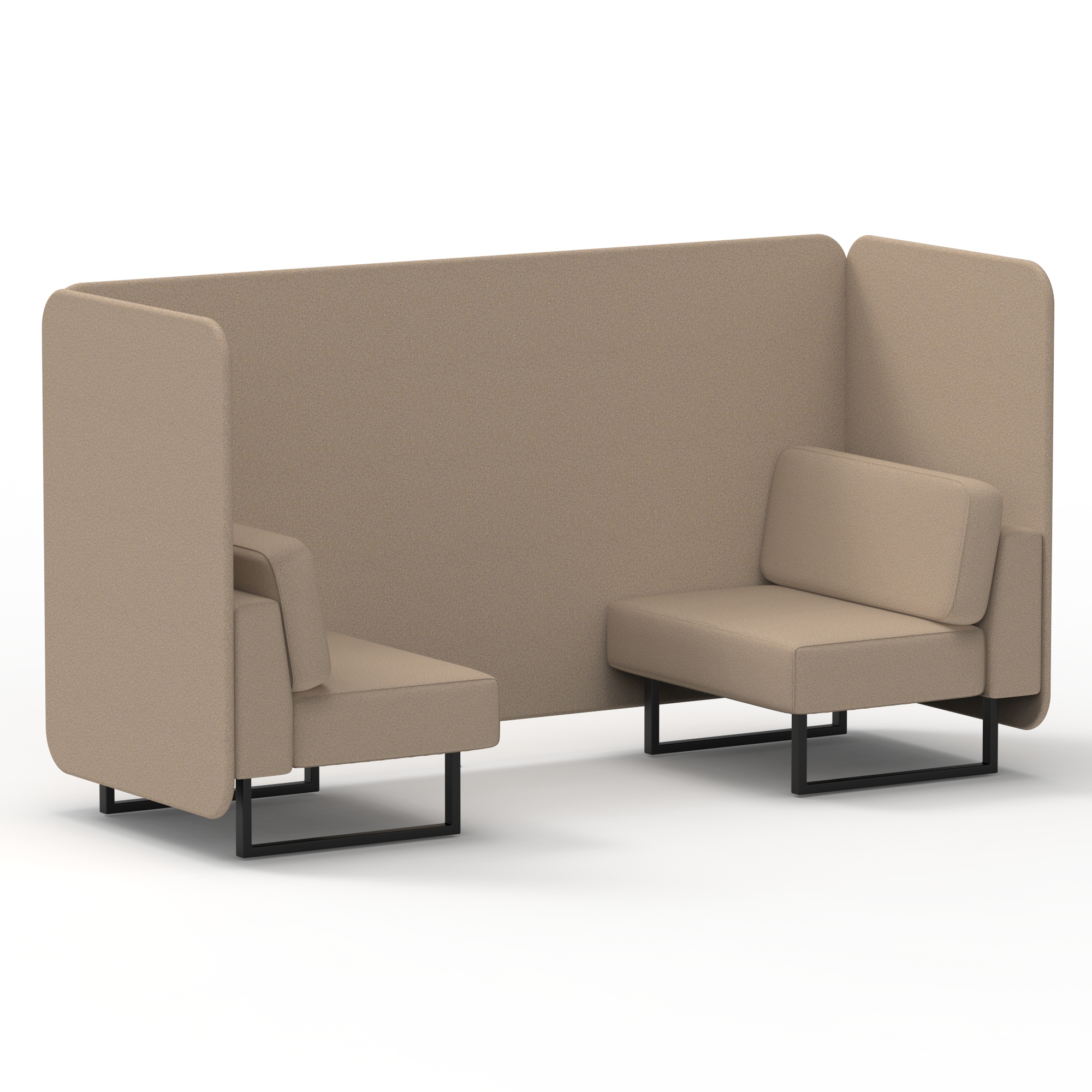 Brixworth Bench Booth in Single Tone — Affix / Black Frame