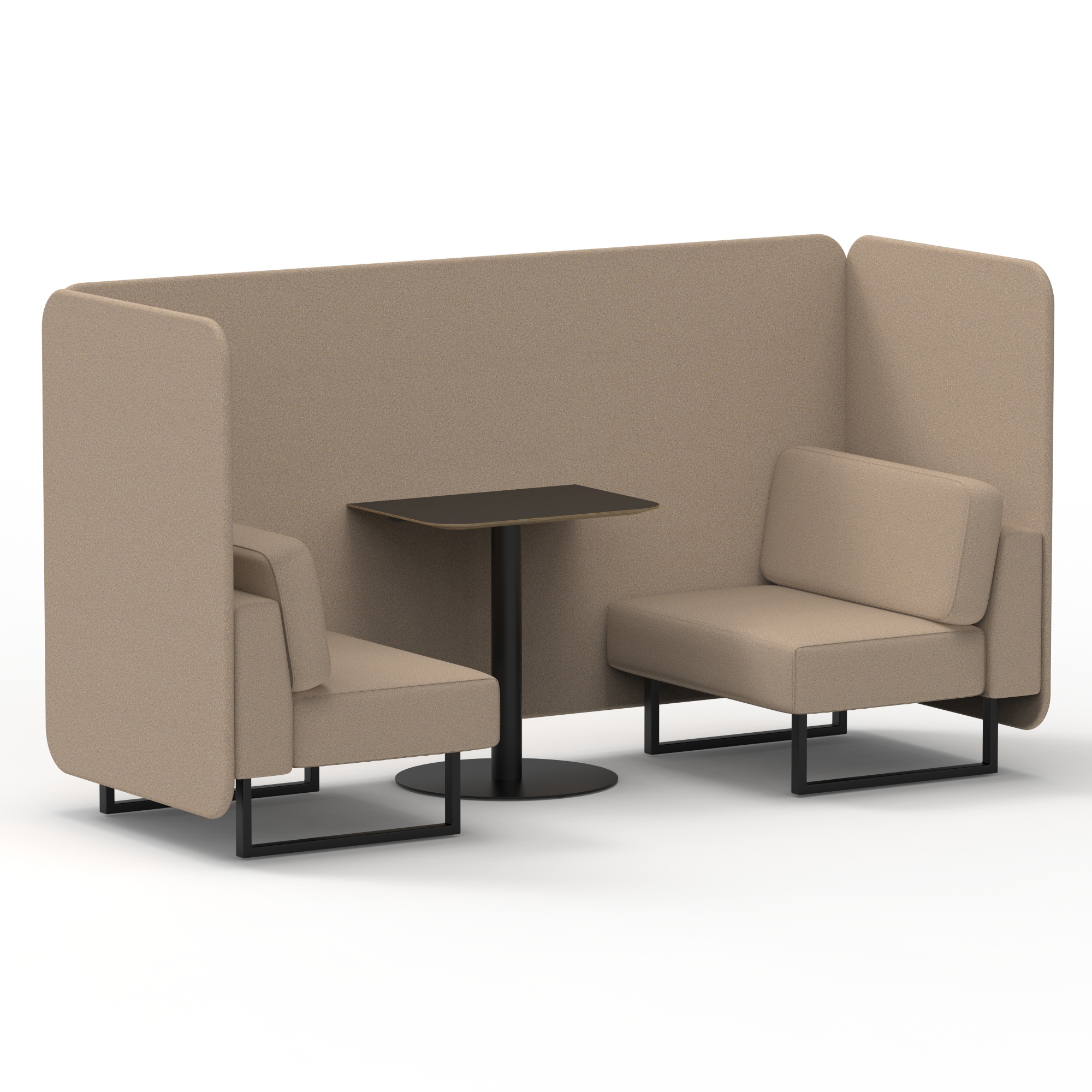 Brixworth Bench Booth With Black Table In Single Tone — Affix & Black