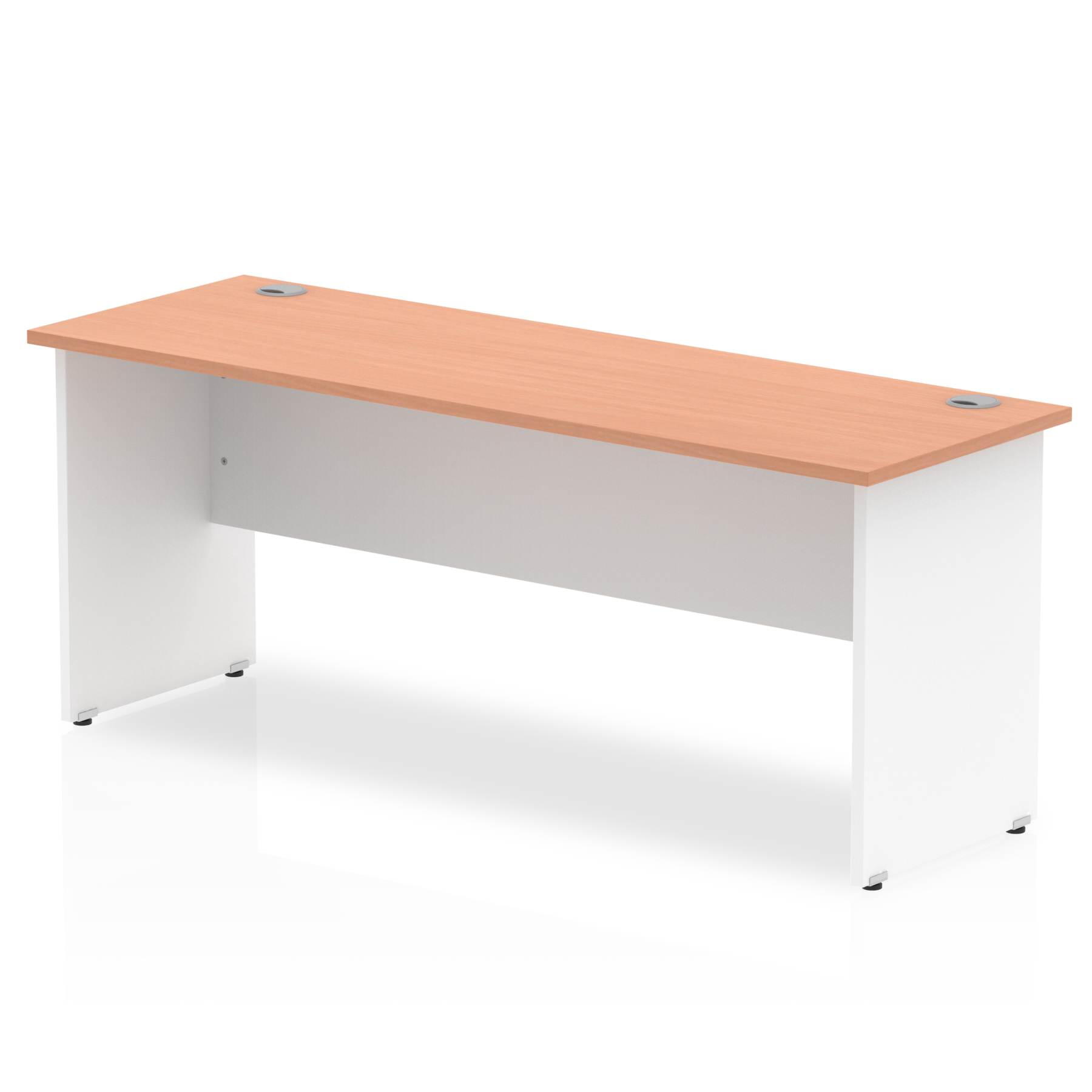 Impulse 1800mm Slimline Desk Panel End Leg — Beech & White / White Panel Frame