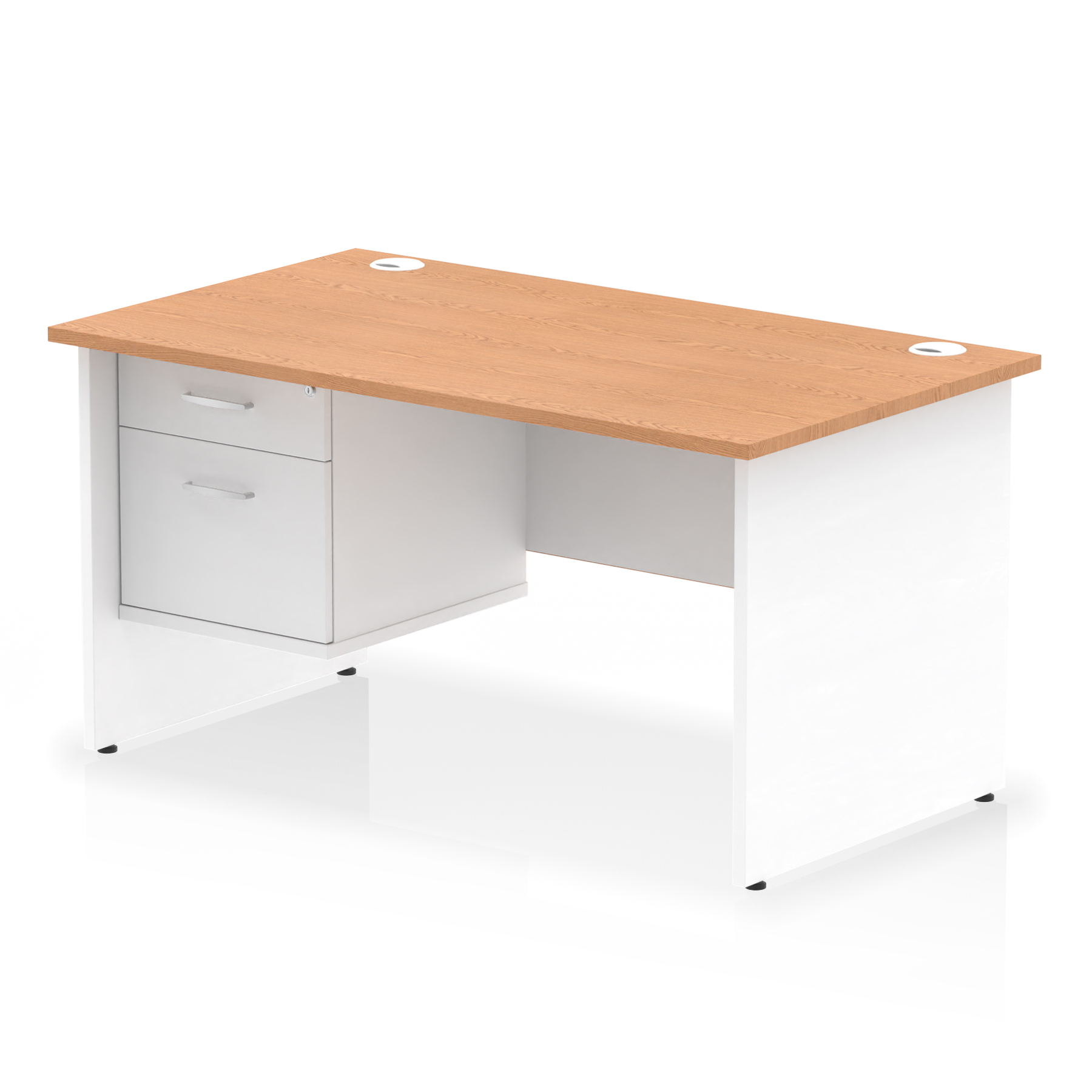 Oak & White / White Panel Frame