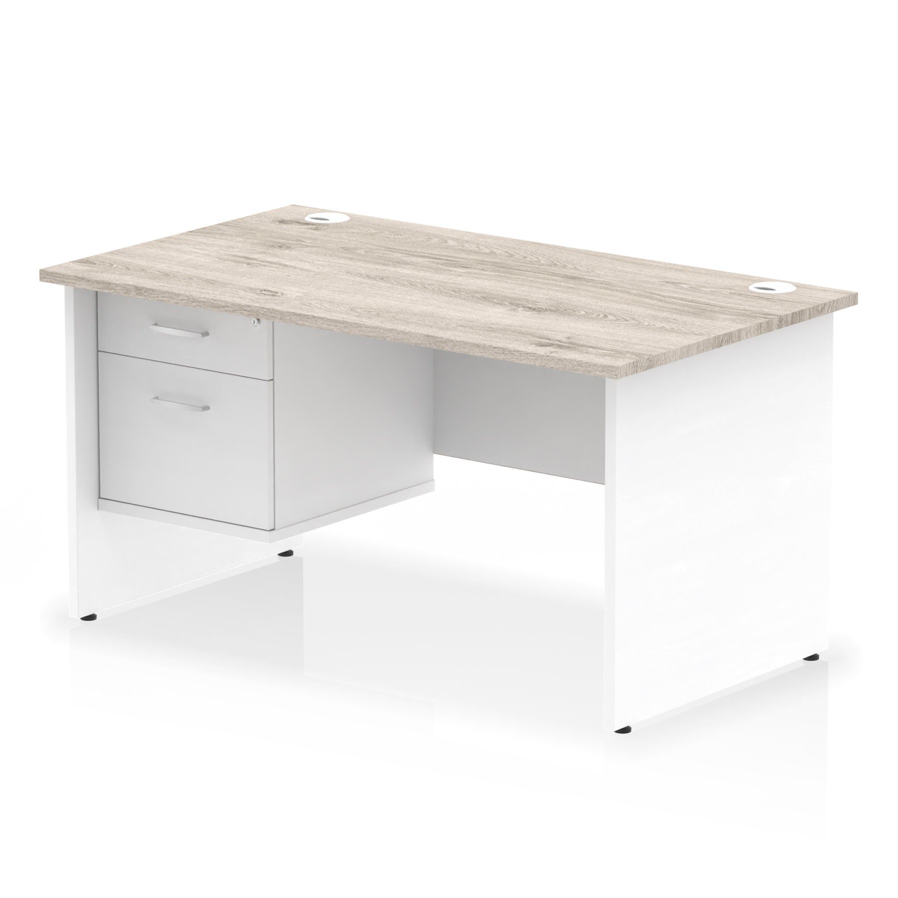 Grey Oak & White / White Panel Frame