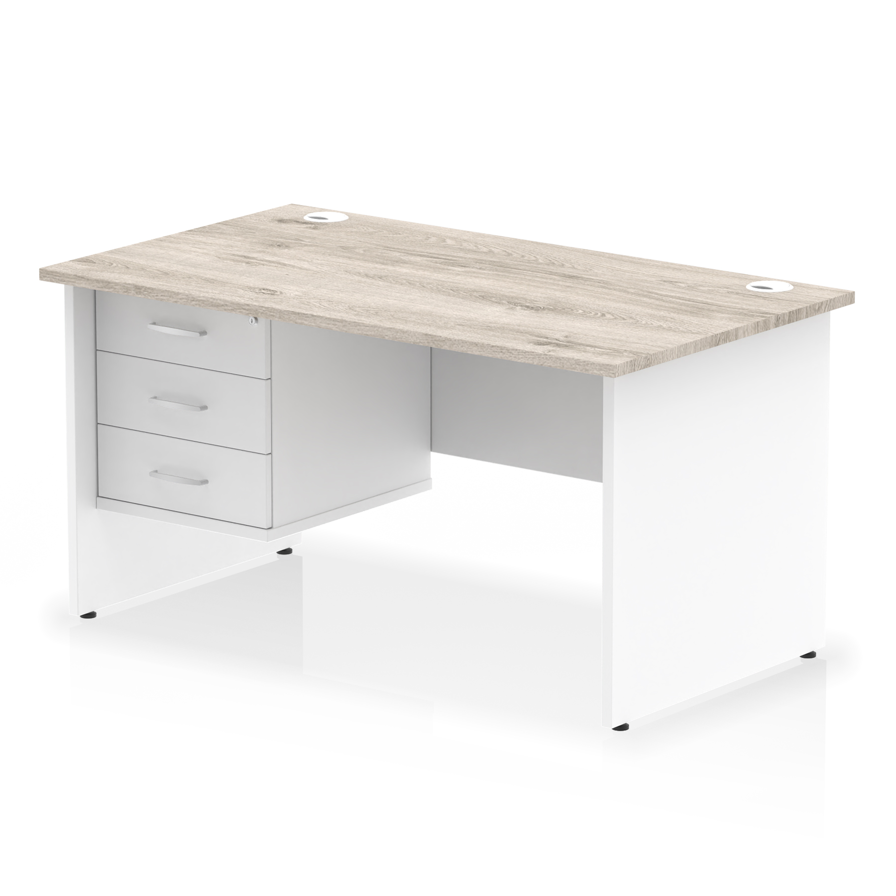 Grey Oak & White / White Panel Frame