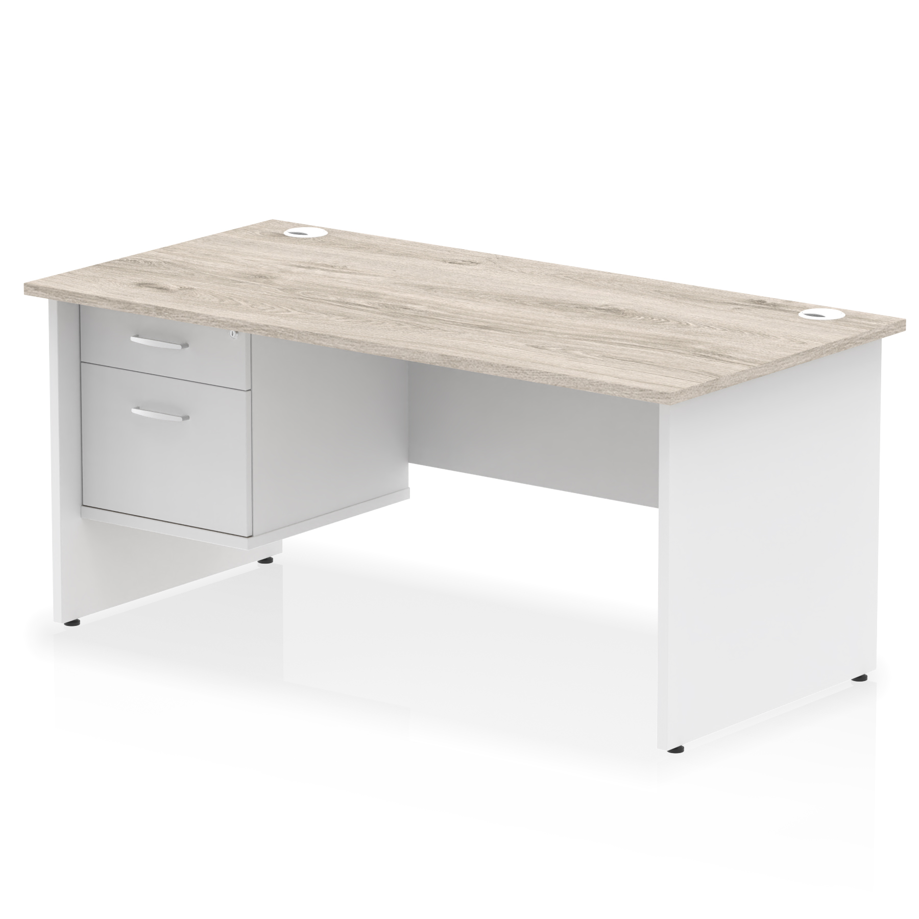 Grey Oak & White / White Panel Frame