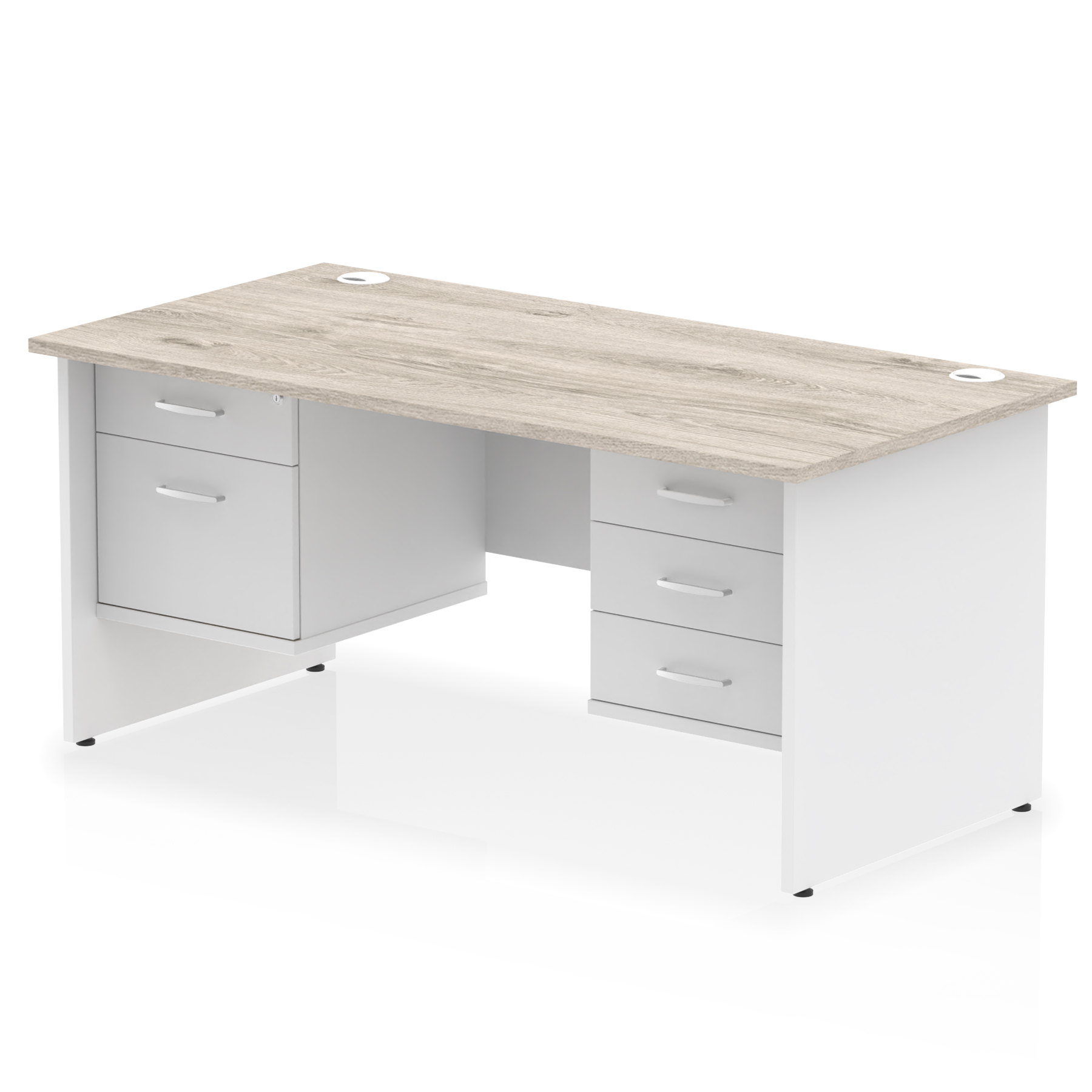 Grey Oak & White / White Panel Frame