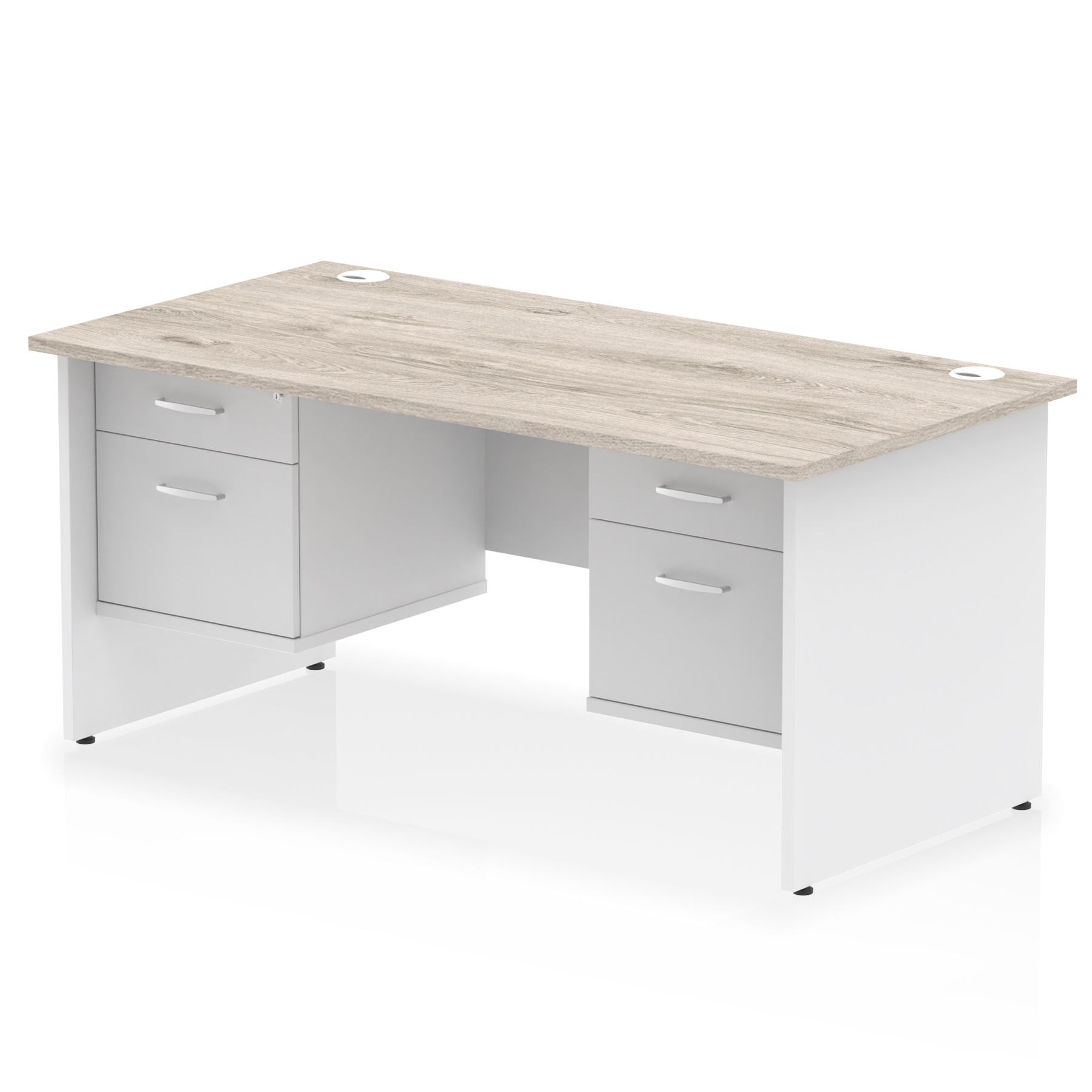 Grey Oak & White / White Panel Frame