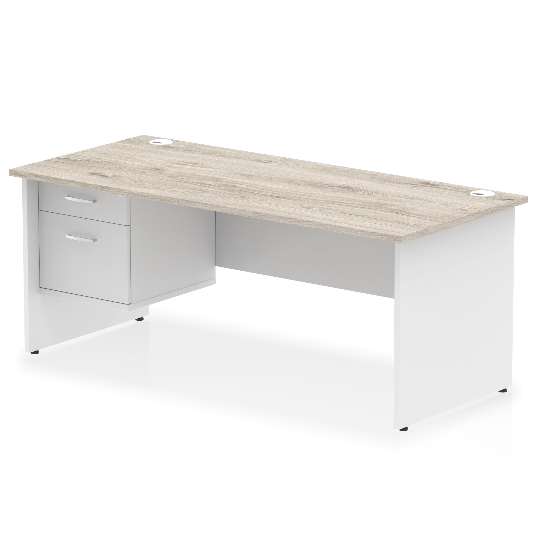 Grey Oak & White / White Panel Frame