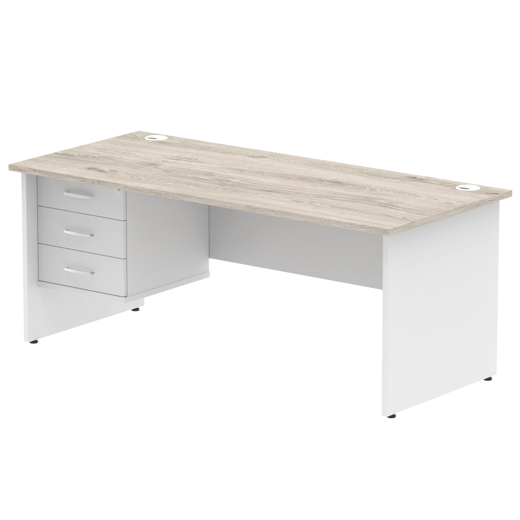Grey Oak & White / White Panel Frame